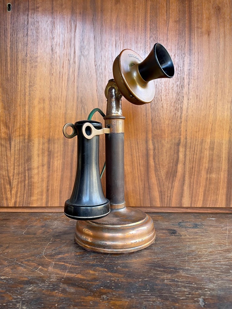 Antique Candlestick Telephone Obsolete Gift Prop Vintage Industrial