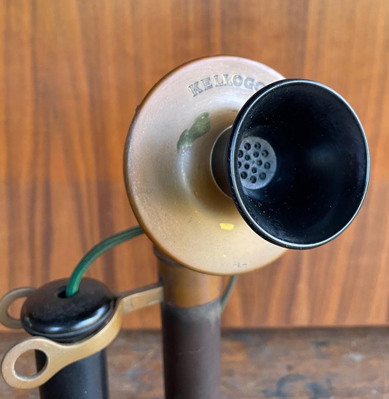Antique Candlestick Telephone Obsolete Gift Prop Vintage Industrial