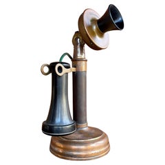 Antique Candlestick Telephone Obsolete Gift Prop Vintage Industrial Steampunk
