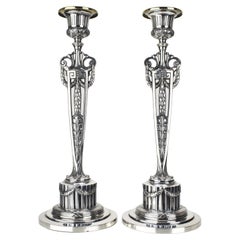 Antique Candlesticks Empire Pattern by WMF Art Nouveau Silverplated
