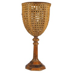 Antique Cane and Fruitwood Plant Stand Antique Cane and Fruitwood Plant Stand