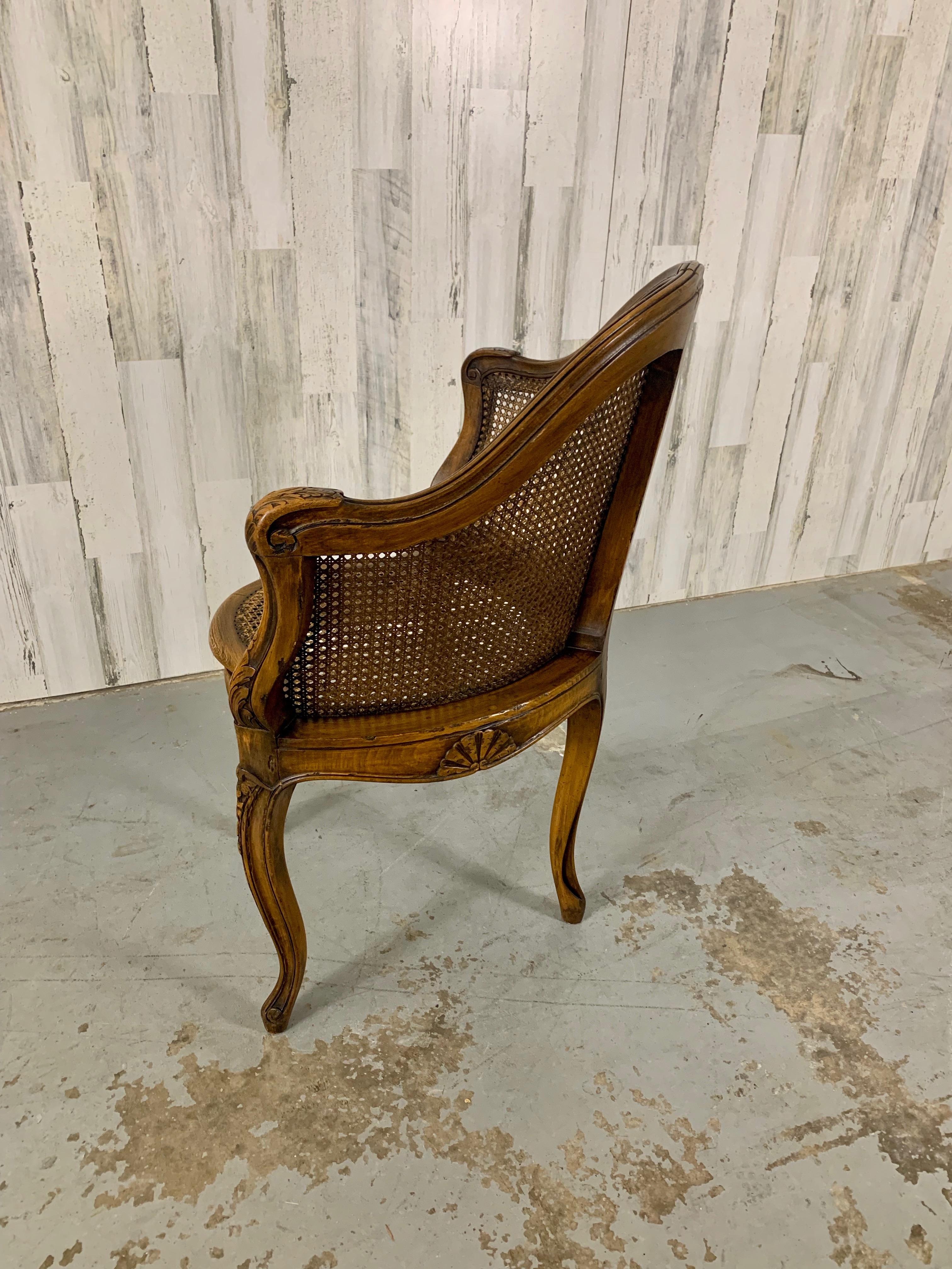 French Antique Cane Corner Chair For Sale