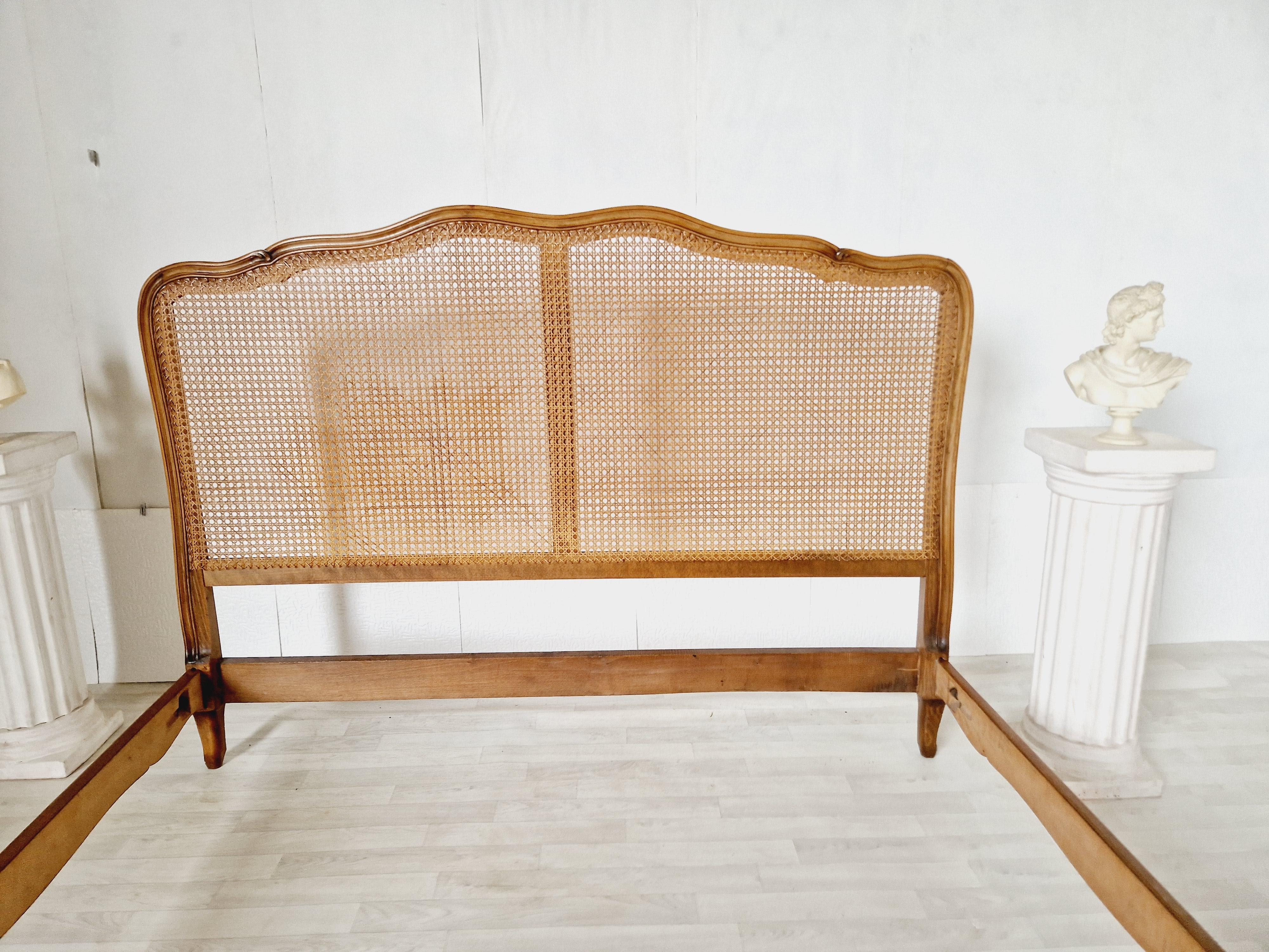 Antique Cane French Bed Corbeille Louis XV Style 4
