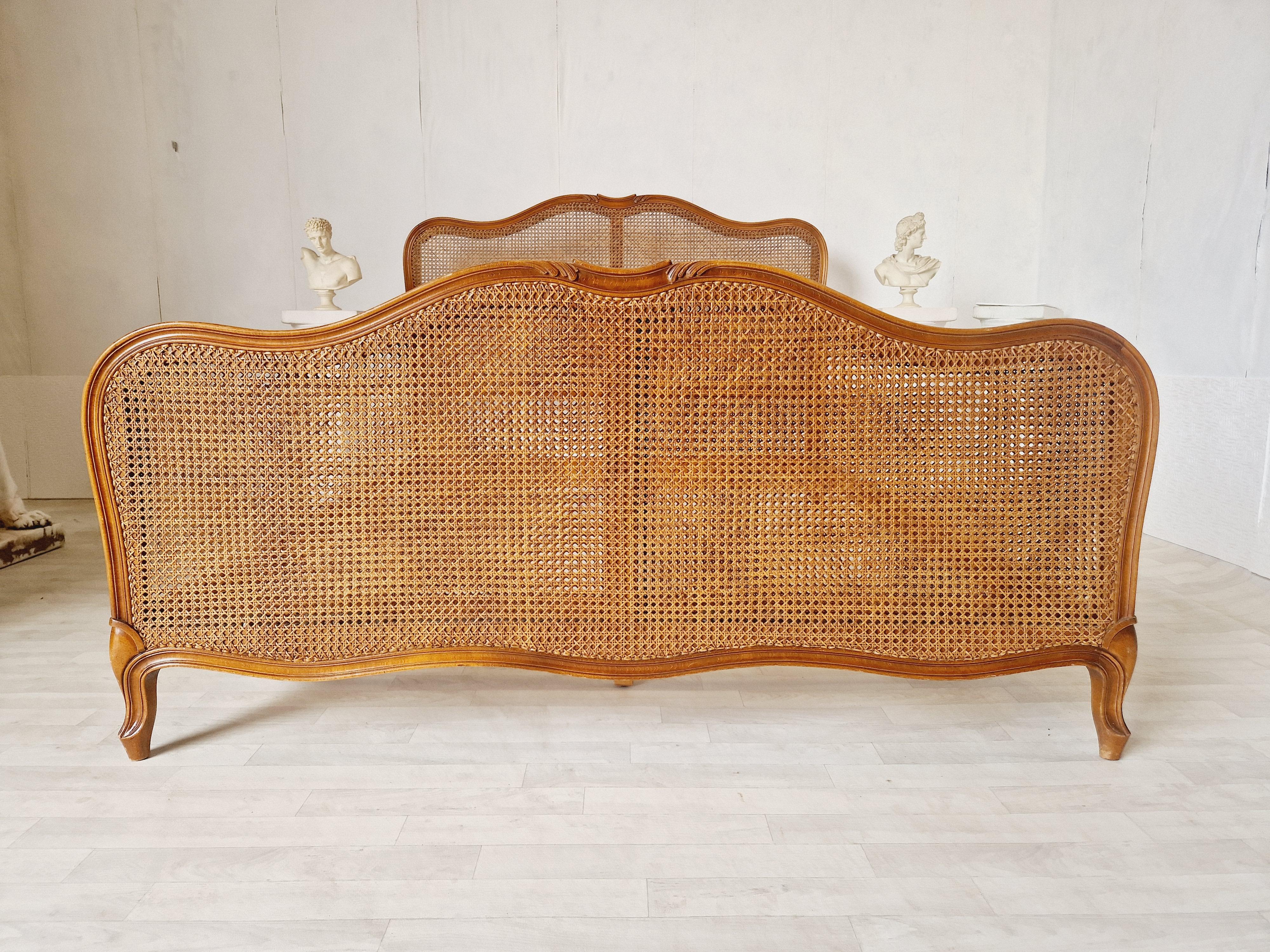 Antique Cane French Bed Louis XV Style 5