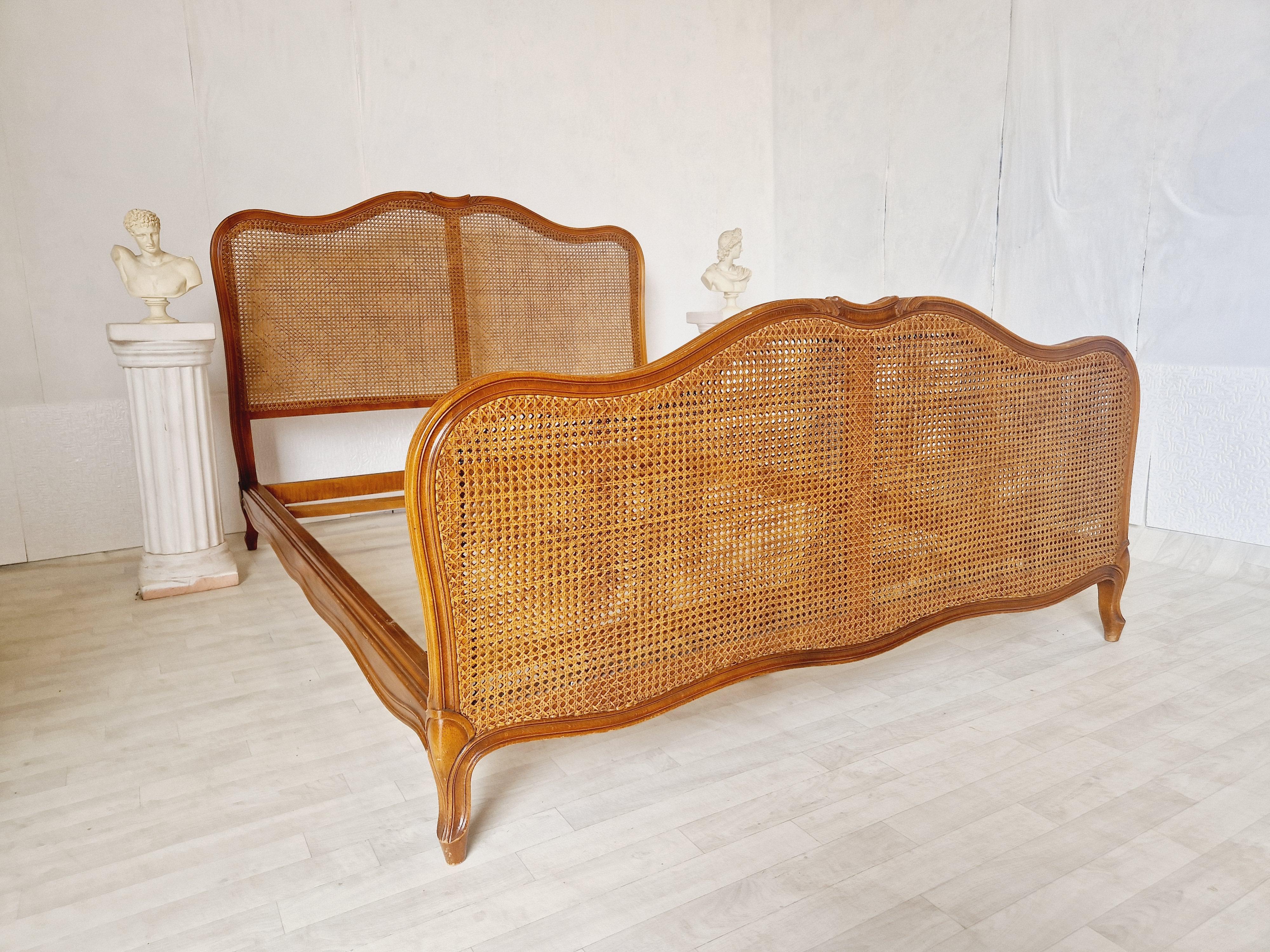 Antique Cane French Bed Louis XV Style 6