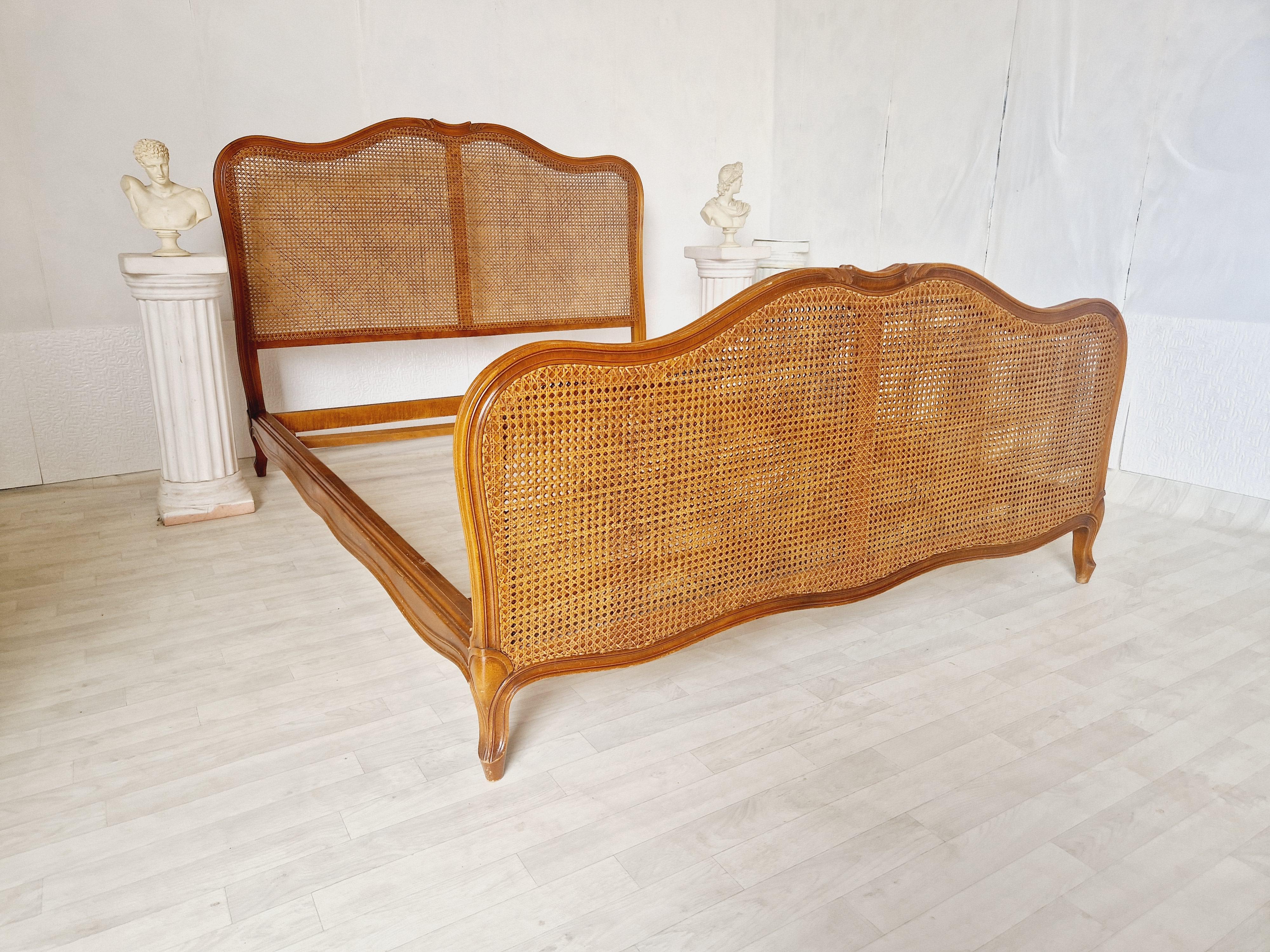 Antique Cane French Bed Louis XV Style 7