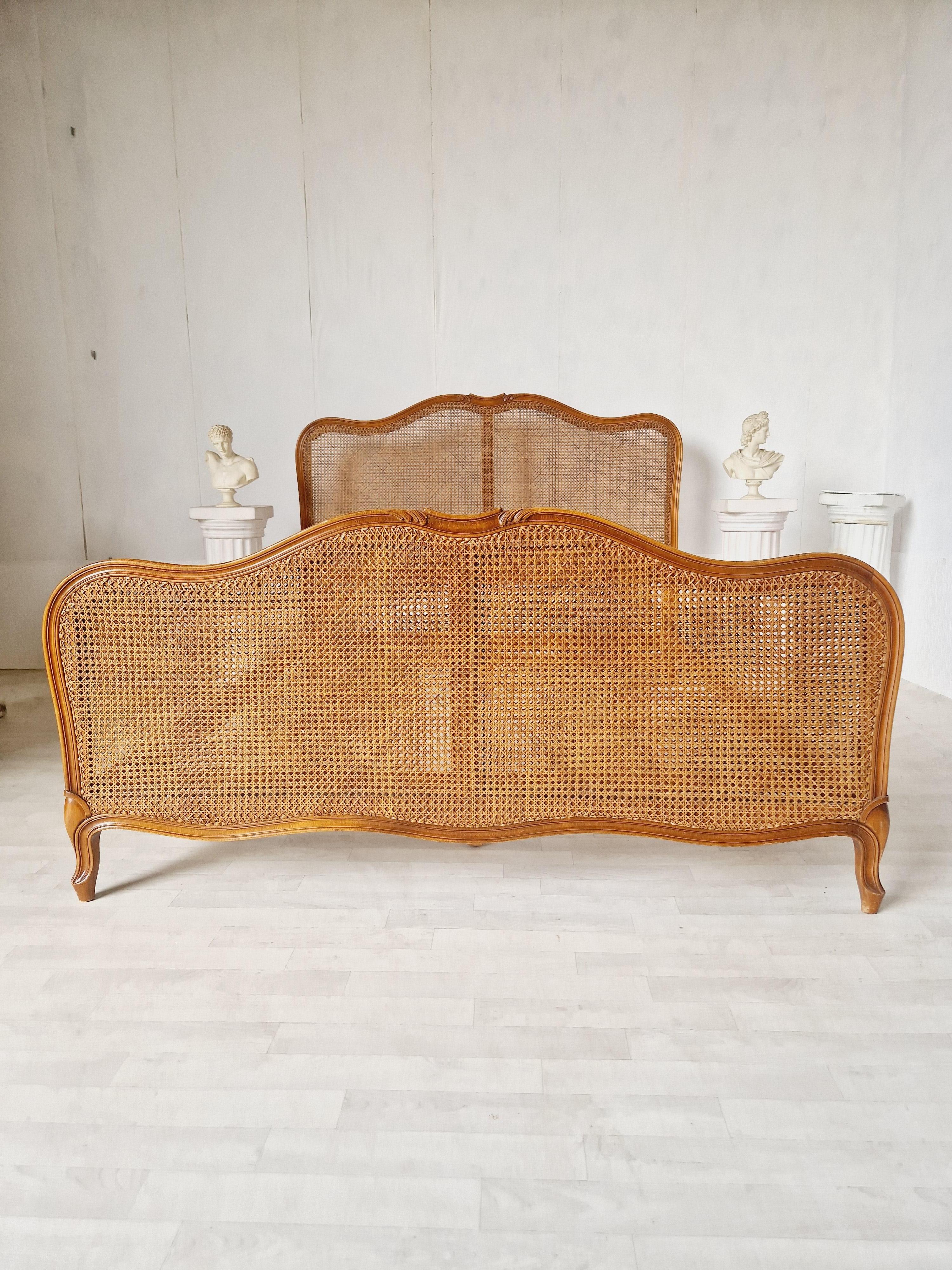 Antique Cane French Bed Louis XV Style 8