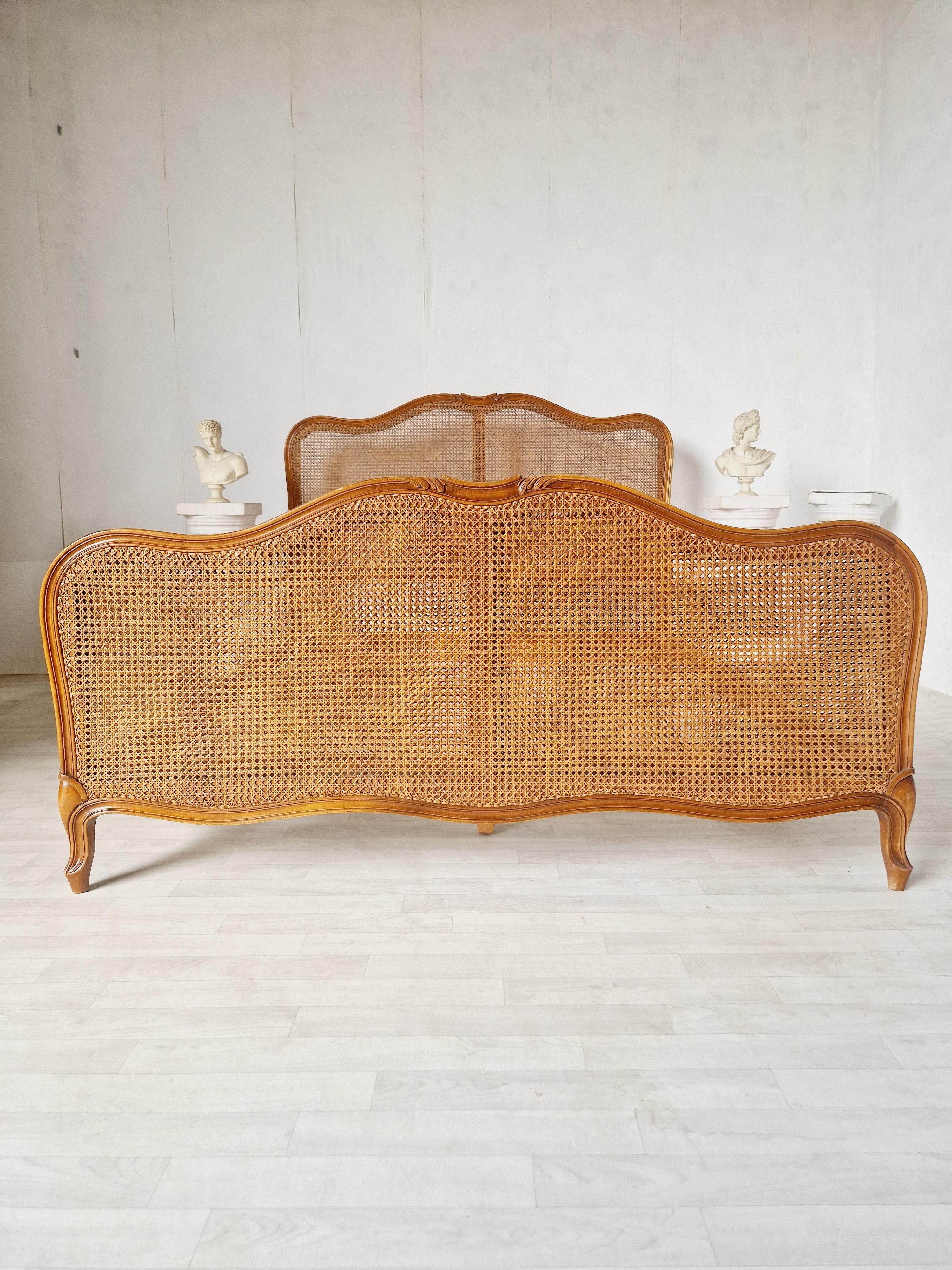 Antique Cane French Bed Louis XV Style 1