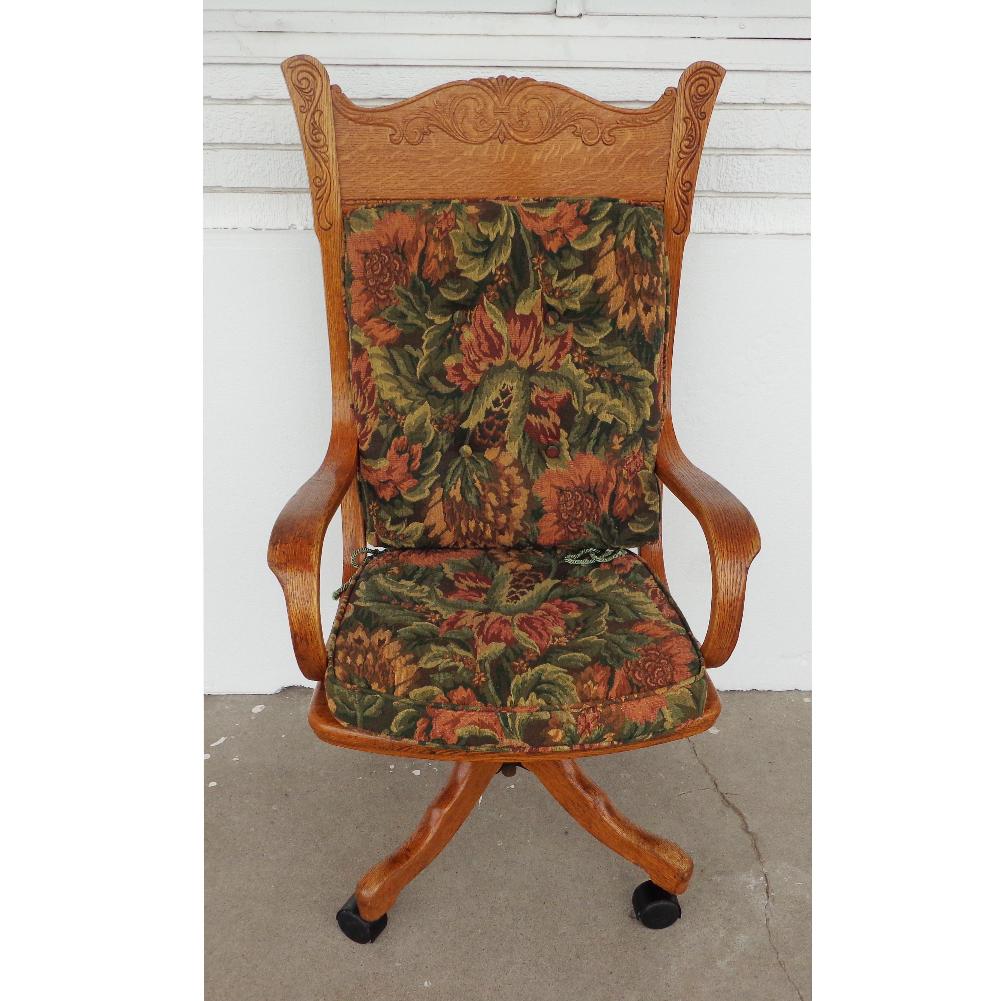 Antique Cane Oak Office Chair 1