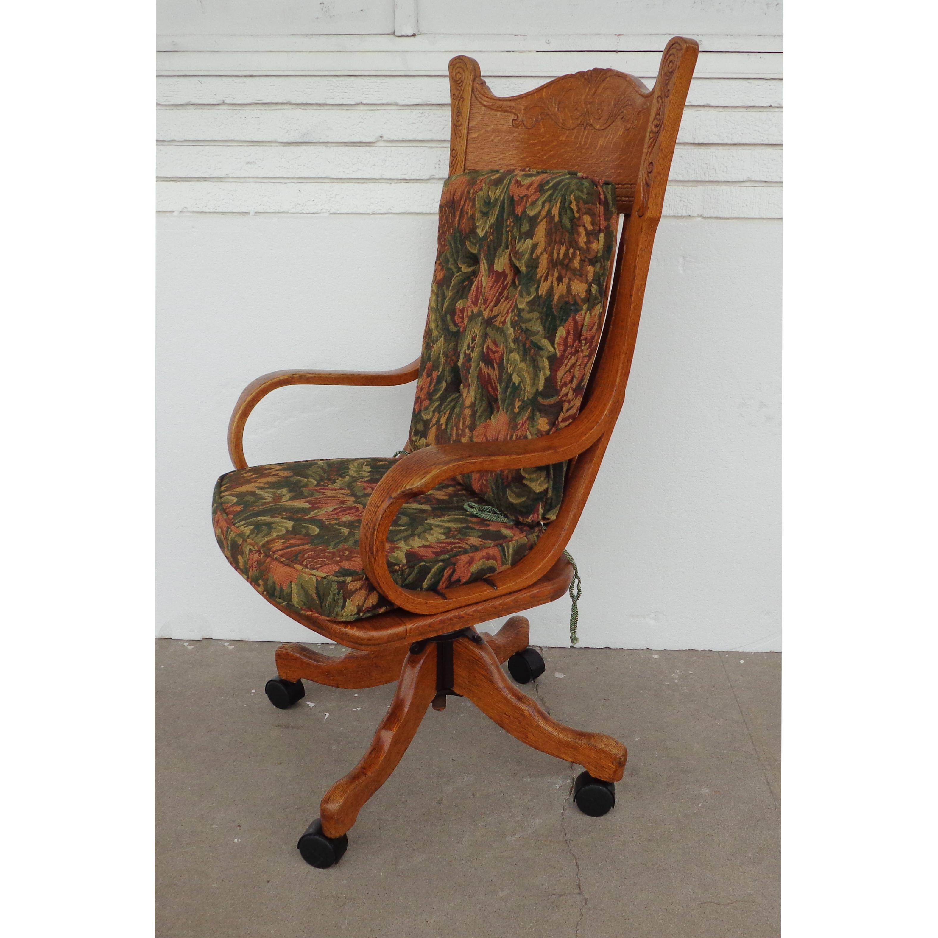 Mid-20th Century Antique Cane Oak Office Chair