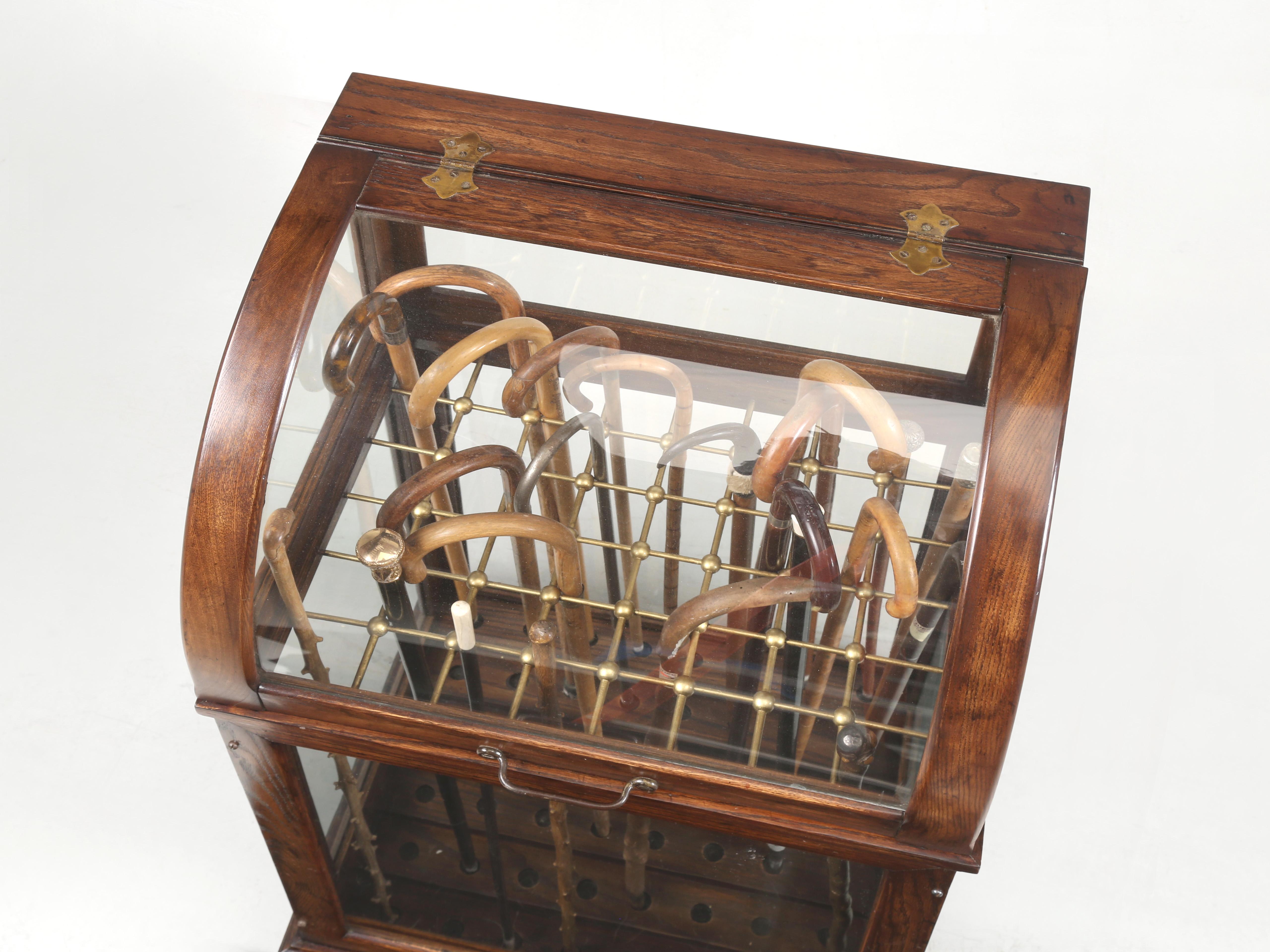 Antique Cane or Umbrella Display Cabinet from a Commercial Store Fully Restored en vente 7