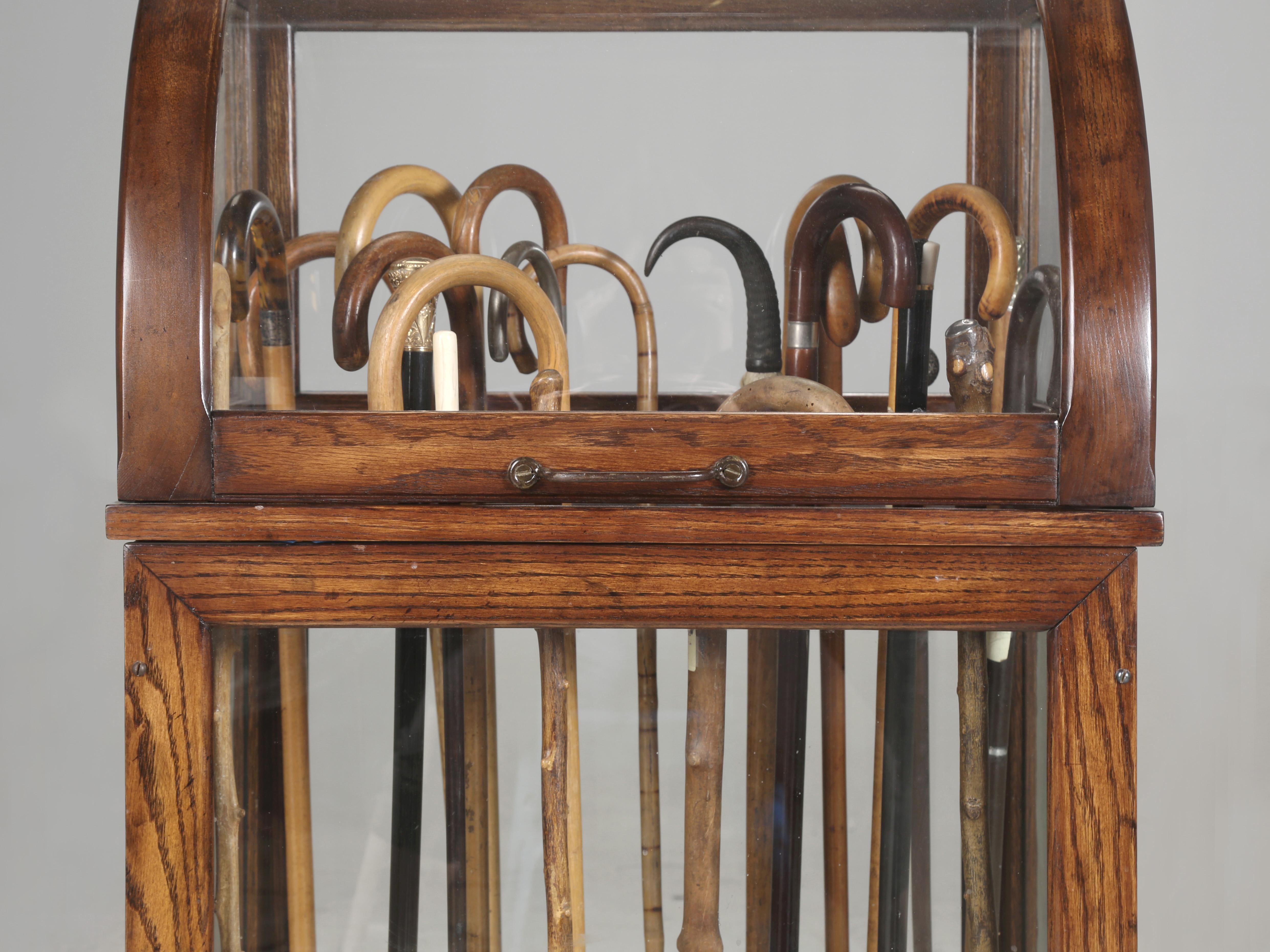 Verre Antique Cane or Umbrella Display Cabinet from a Commercial Store Fully Restored en vente