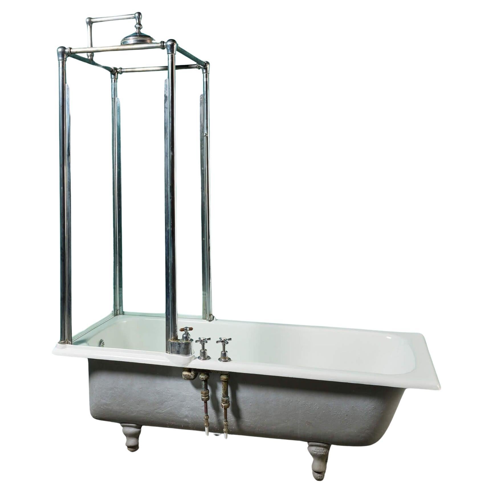 Antique Canopy Bath and Shower For Sale