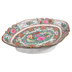 Antique Cantaloupe Serving Dish, Chinese, Ceramic, Decor, Fruit Bowl, Victorian