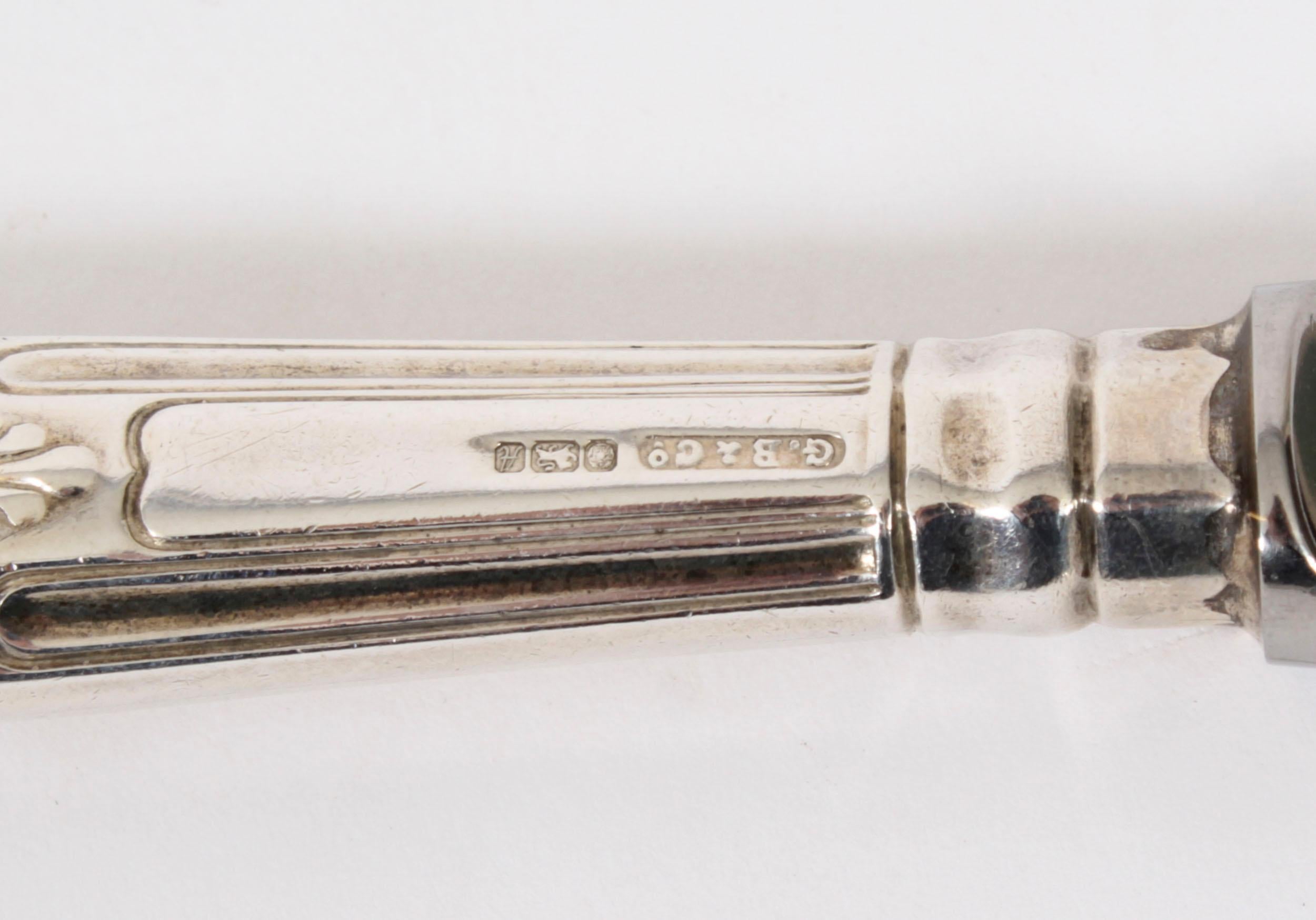Antique Canteen x12 Sterling Silver Cutlery Kings Pattern London 1905 8