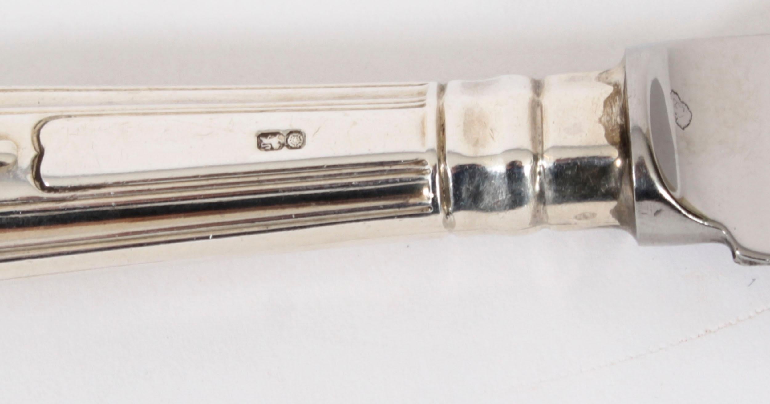 Antique Canteen x12 Sterling Silver Cutlery Kings Pattern London 1905 10