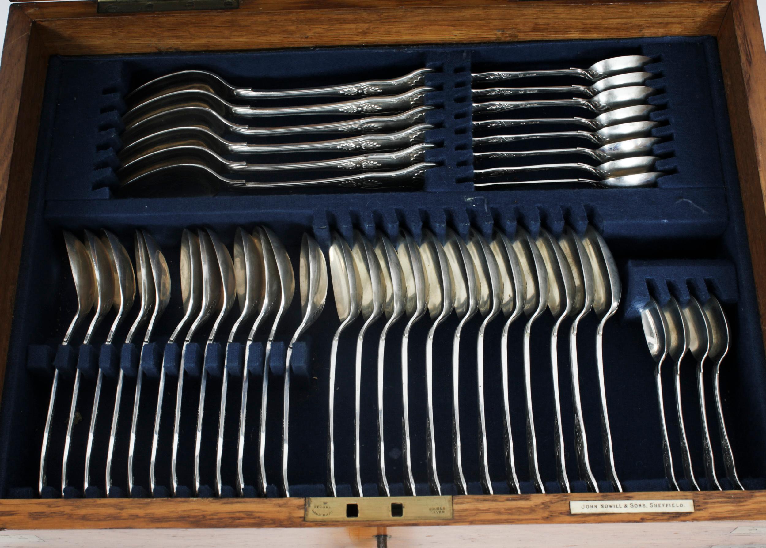 Antique Canteen x12 Sterling Silver Cutlery Kings Pattern London 1905 8