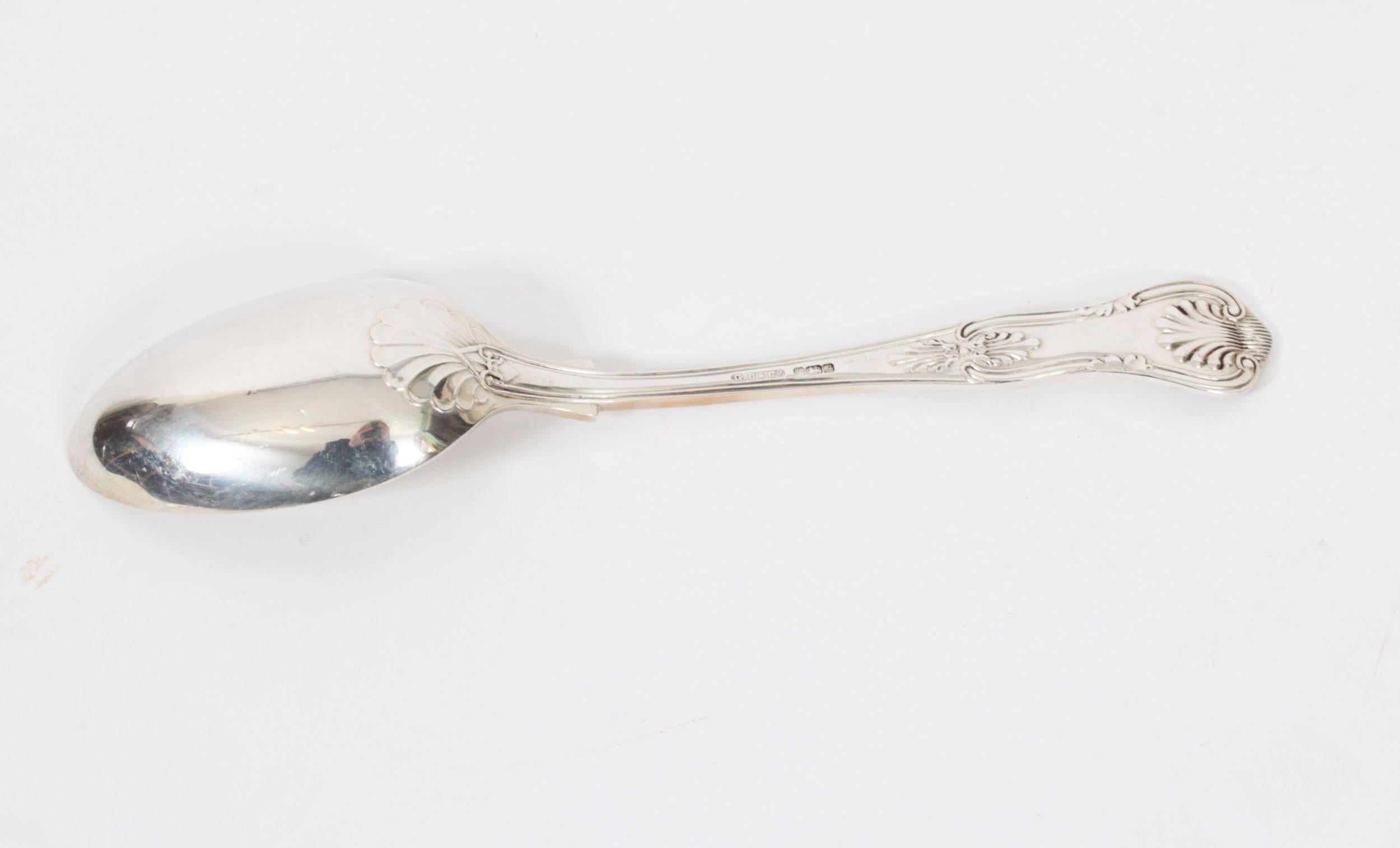 Antique Canteen x12 Sterling Silver Cutlery Kings Pattern London 1905 4