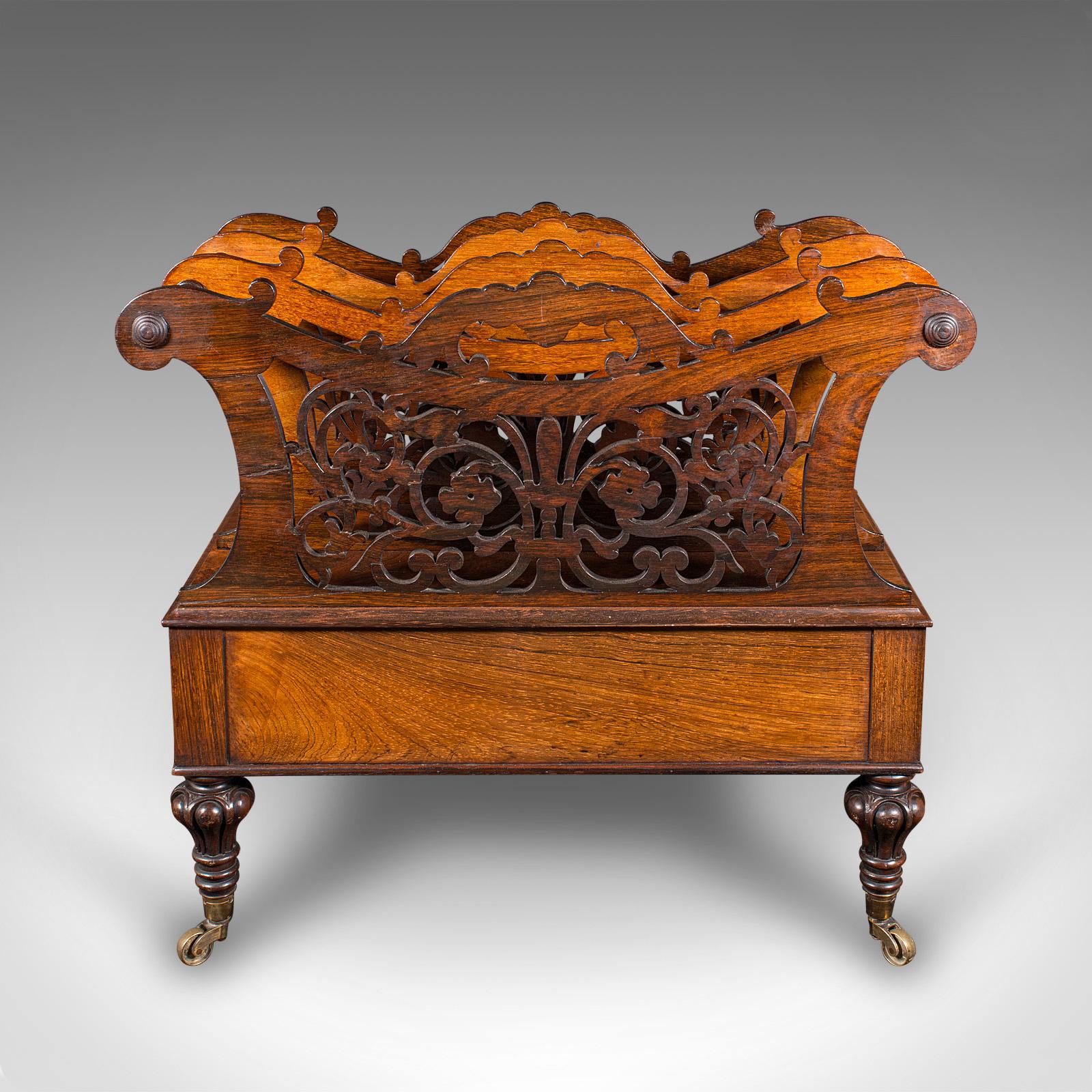 Antiker Canterbury, Englisch, Landhaus, Zeitschriftenständer, William IV, C.1835 im Zustand „Gut“ im Angebot in Hele, Devon, GB