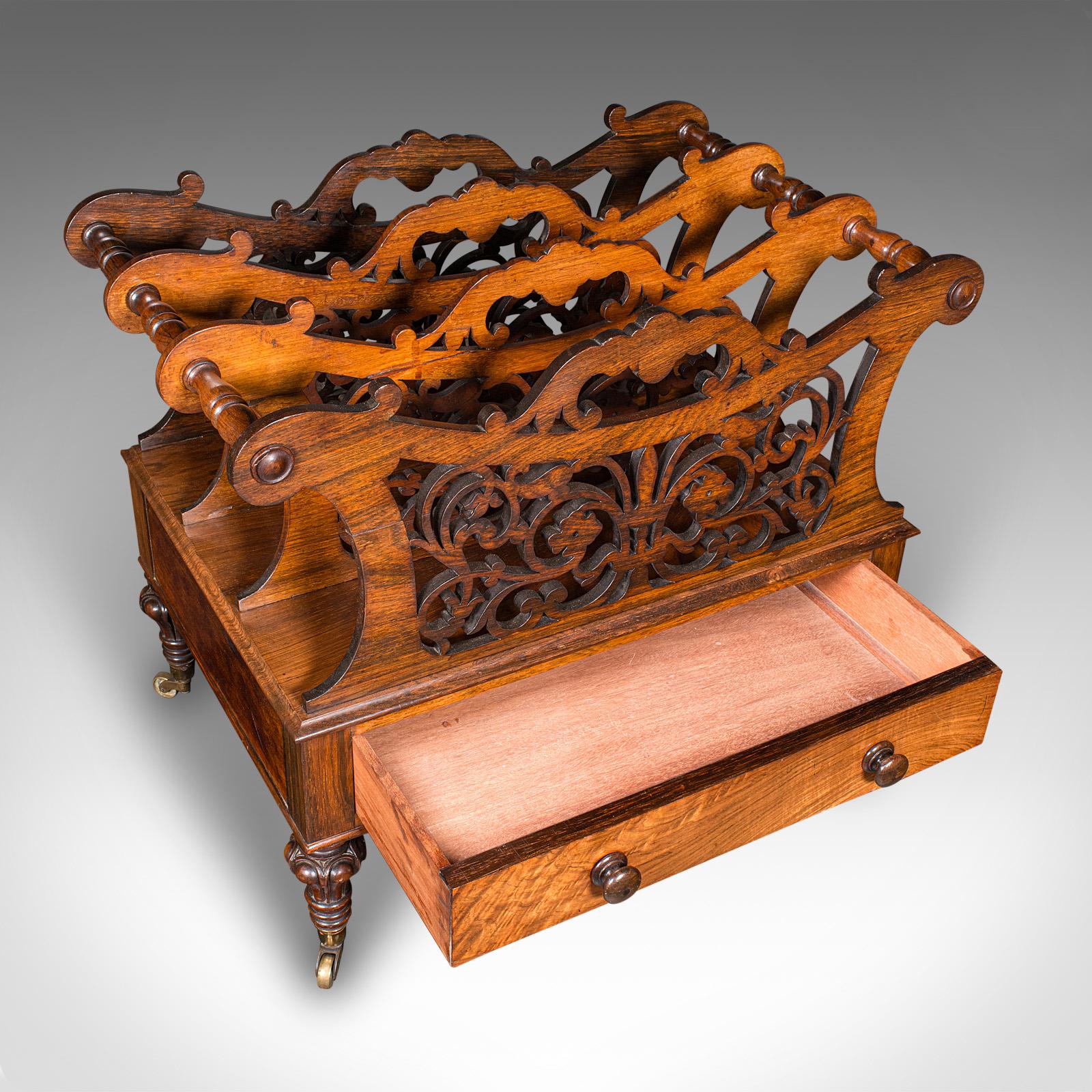 Antiker Canterbury, Englisch, Landhaus, Zeitschriftenständer, William IV, C.1835 im Angebot 1