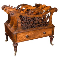 Antique Canterbury, English, Country House, Magazine Rack, William IV, C.1835