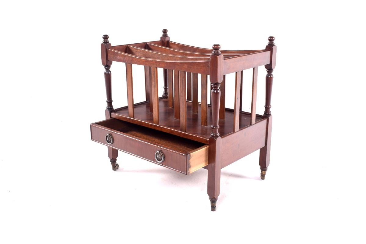 mahogany canterbury magazine rack