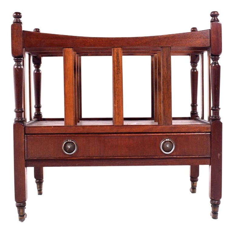 Antique Canterbury, Mahogany Magazine Rack For Sale at 1stDibs