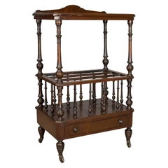 Antique Canterbury Side Table, Mahogany, English, Victorian, circa 1880