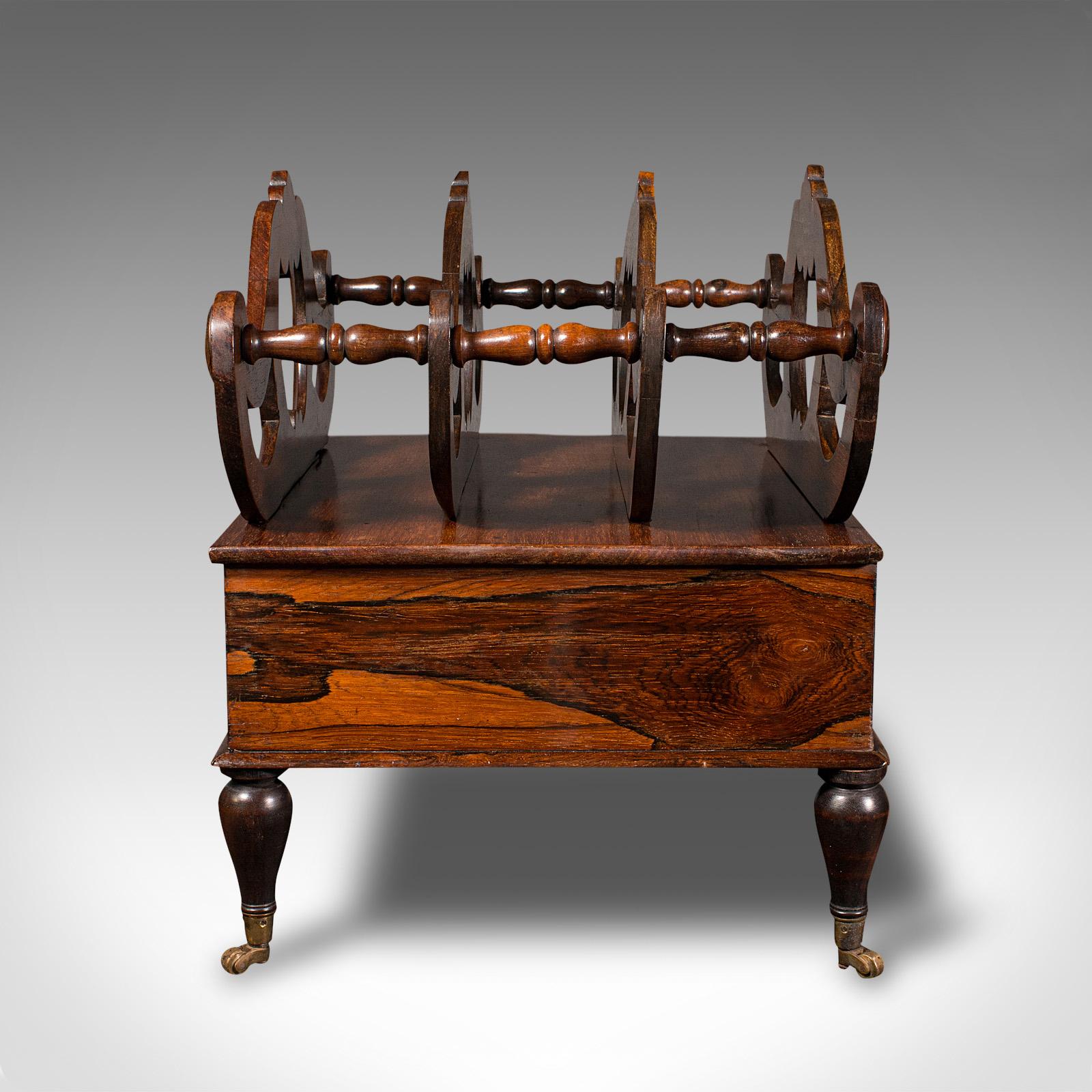 British Antique Canterbury Stand, English, Magazine, Newspaper Rack, Regency, Circa 1820 For Sale