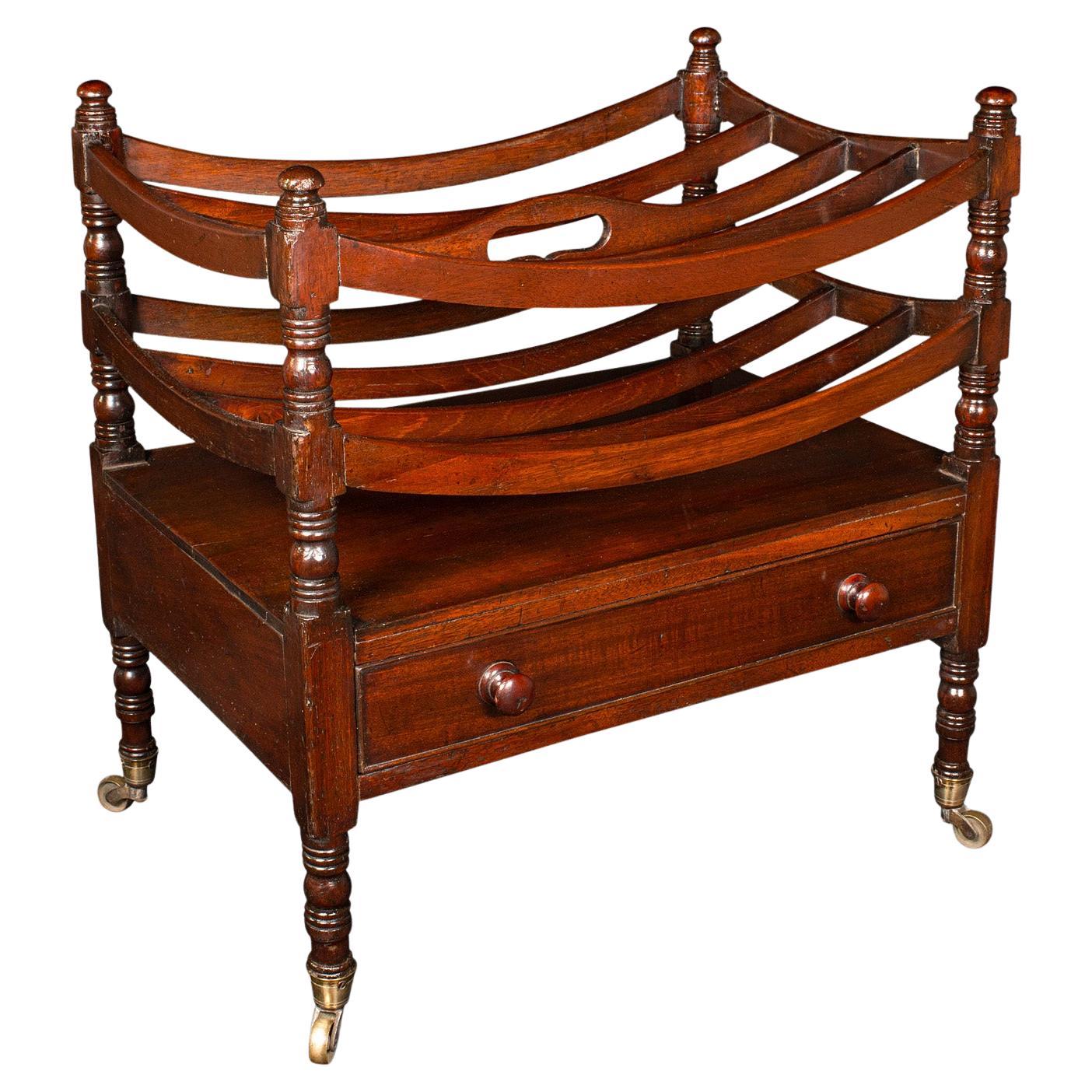 Stand antique Canterbury, anglais, porte-revues, salon, jardin d'hiver, Regency en vente