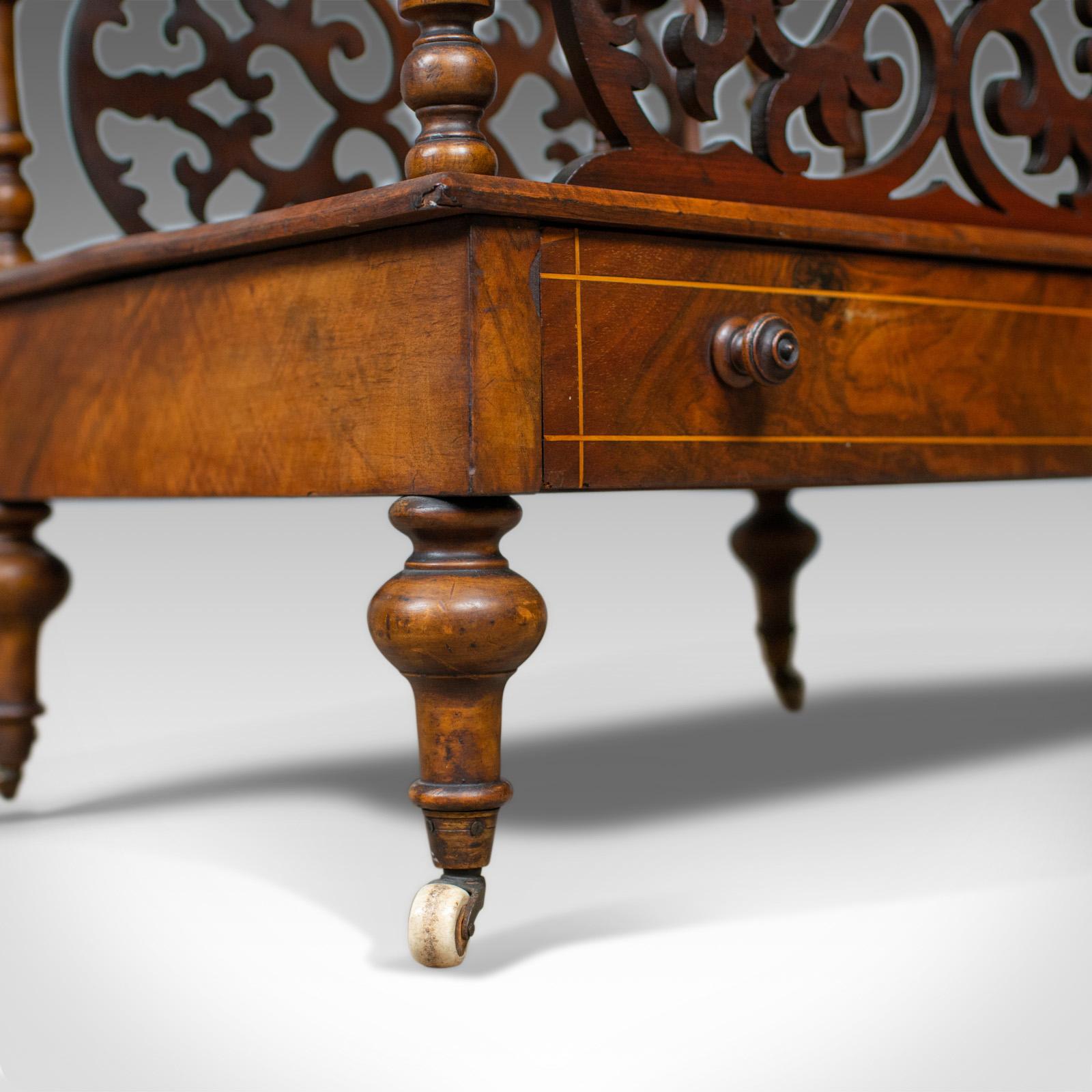 Antique Canterbury Table, English, Victorian, Music Stand, Walnut, circa 1860 3