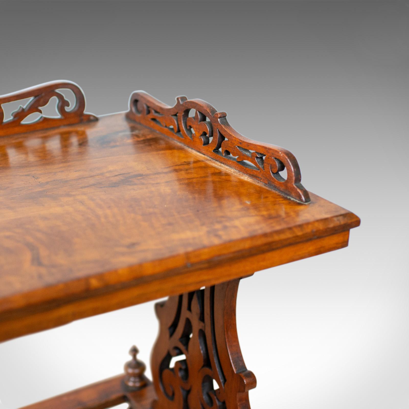 Antique Canterbury Table, English, Victorian, Music Stand, Walnut, circa 1860 In Good Condition In Hele, Devon, GB