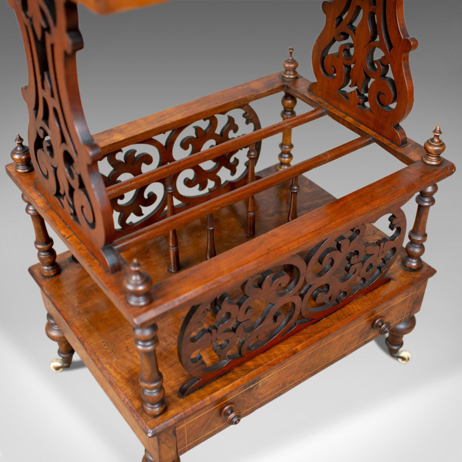 Antique Canterbury Table, English, Victorian, Music Stand, Walnut, circa 1860 1