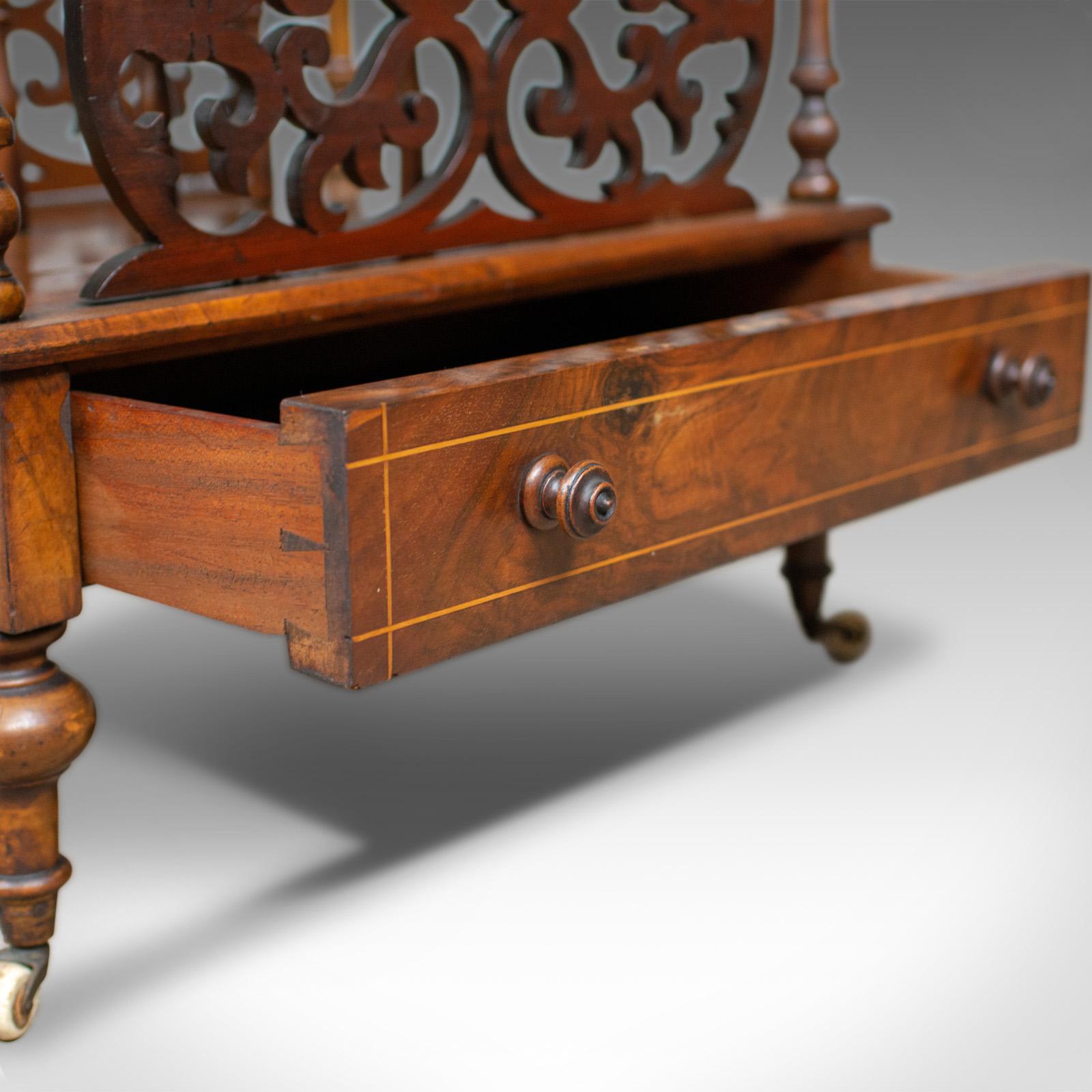 Antique Canterbury Table, English, Victorian, Music Stand, Walnut, circa 1860 2