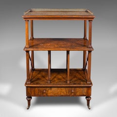 Antique Canterbury Whatnot, English Burr Walnut, Display Stand, Etagere, Regency