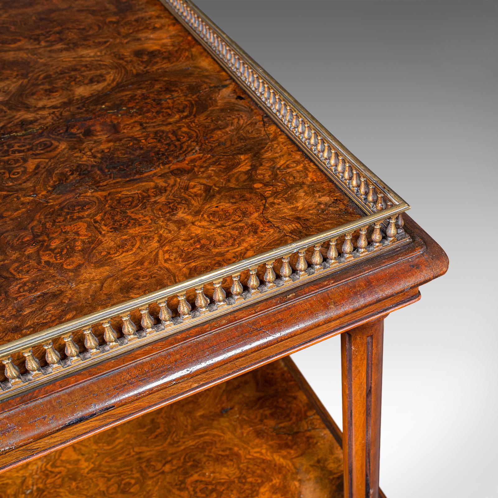 Antique Canterbury Whatnot, English Burr Walnut, Display Stand, Etagere, Regency For Sale 2