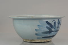Antique Cantonese Chinese Porcelain Washing Basin China Canton, Ca 1850