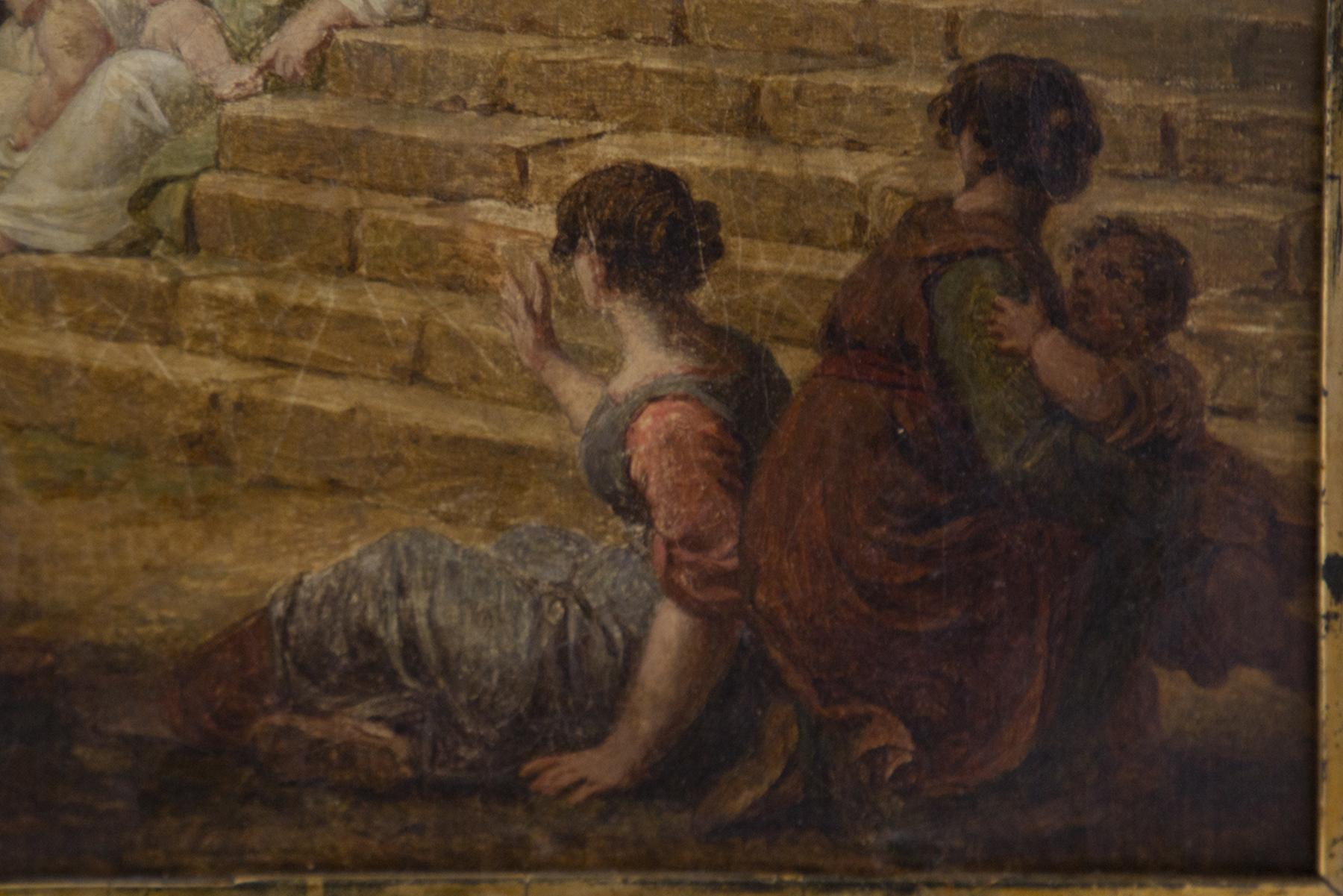 Antike Leinwand mit der Darstellung 'Die Predigt des heiligen Petrus' im Angebot 1