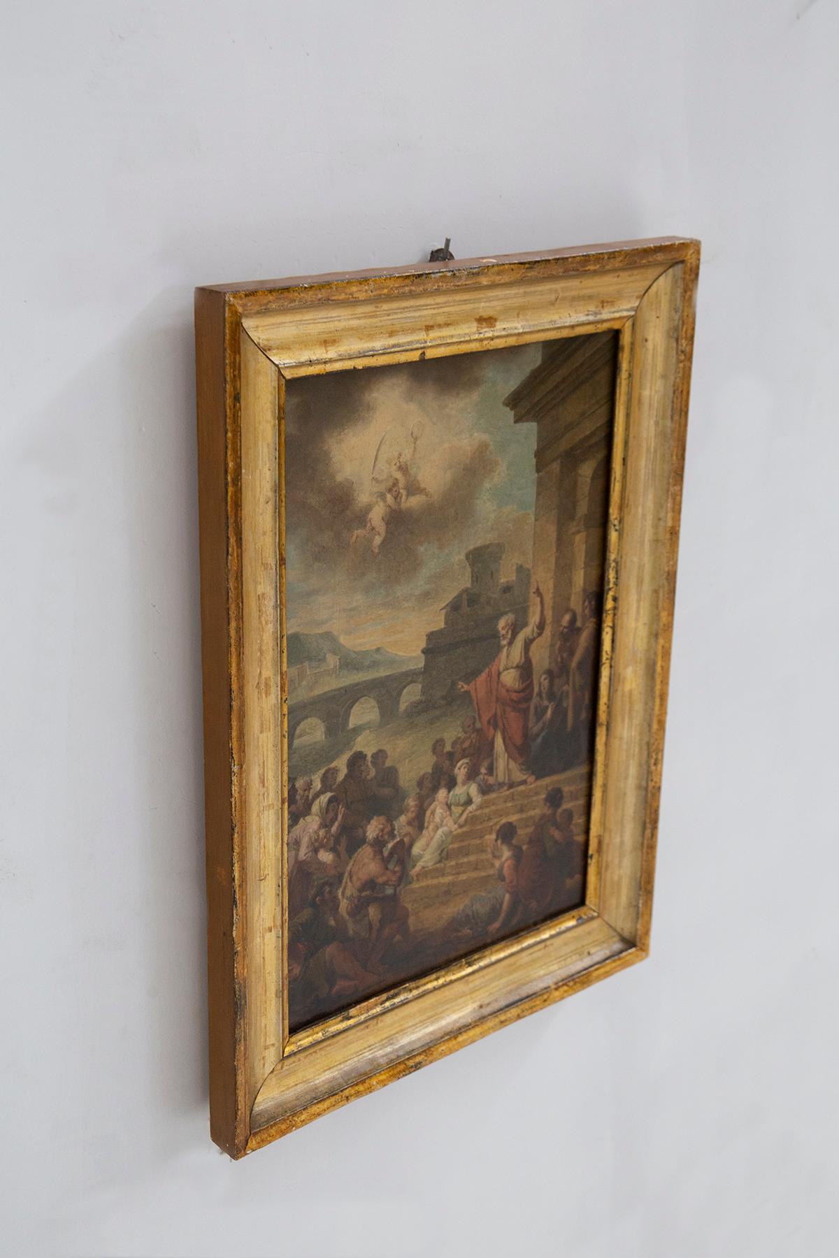 Antique Canvas Depicting 'The Preaching of St. Peter' For Sale 2