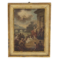 Antique Canvas Depicting 'The Preaching of St. Peter'