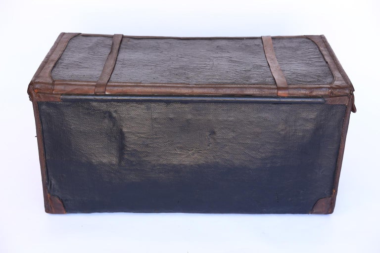 Antique Canvas Travel Trunk at 1stDibs