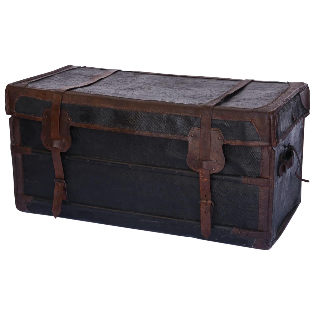 Antique Canvas Travel Trunk
