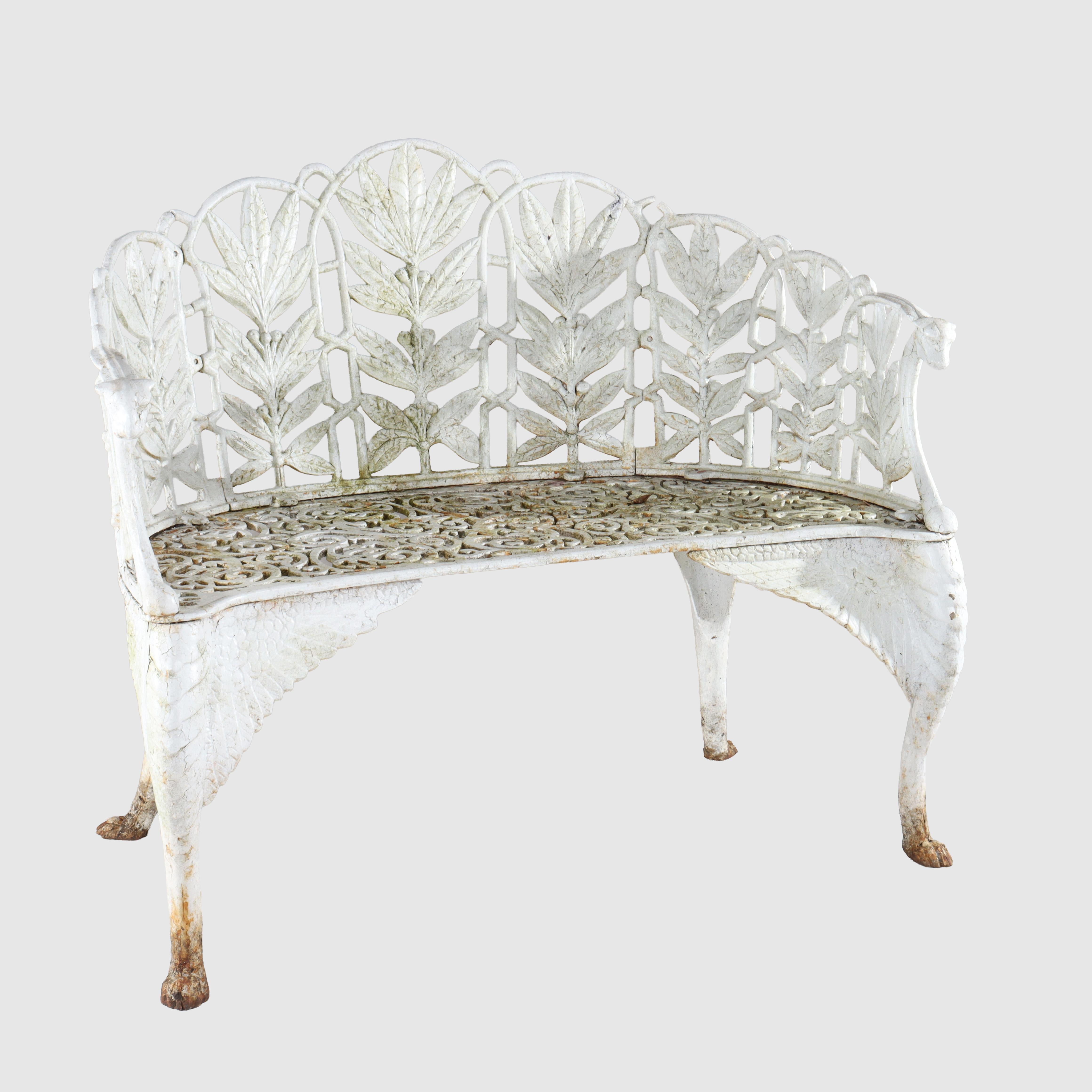 Antica panchina da giardino in ghisa Caolbrookdale a forma di felce C1890 In condizioni buone in vendita a Big Flats, NY