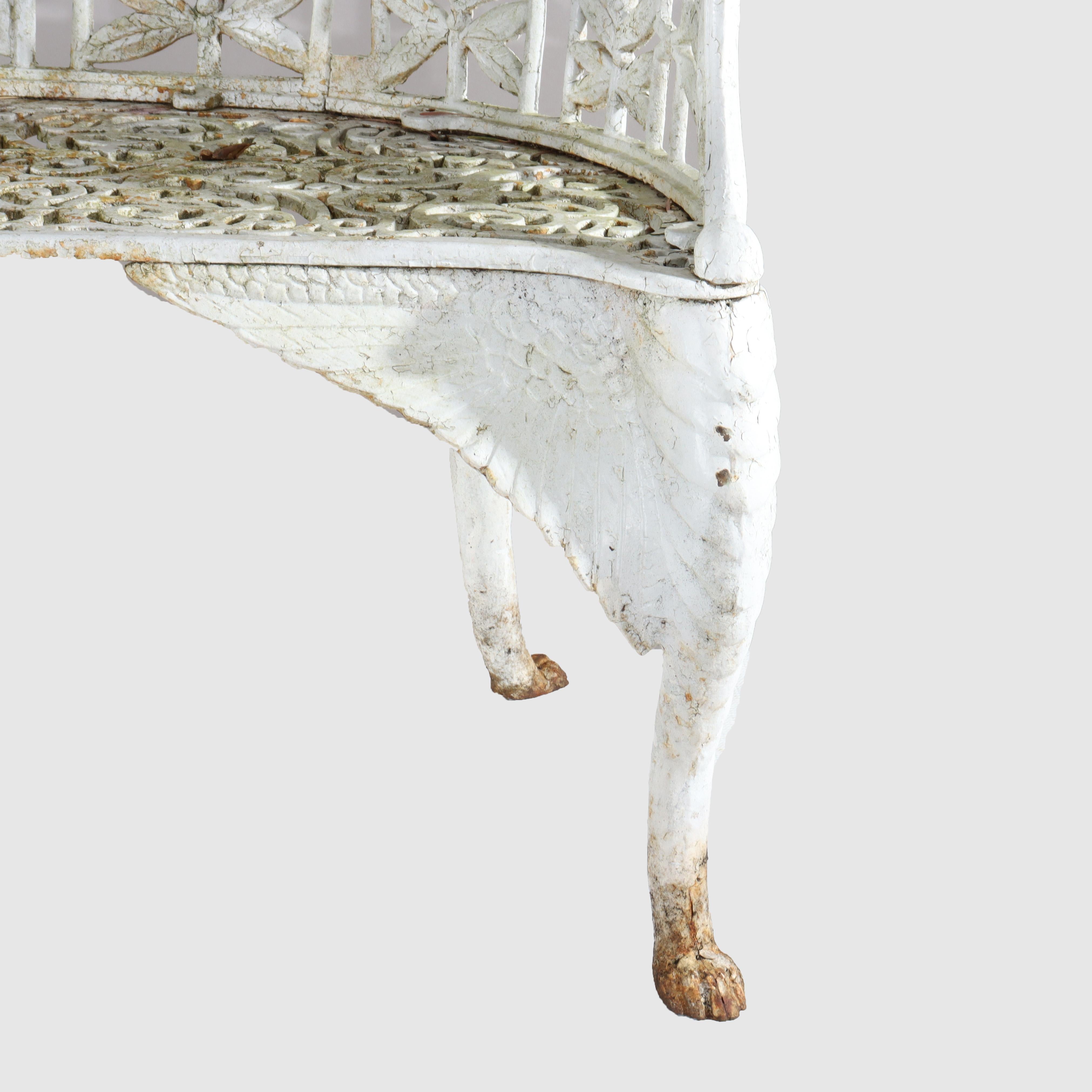 Ferro Antica panchina da giardino in ghisa Caolbrookdale a forma di felce C1890 in vendita