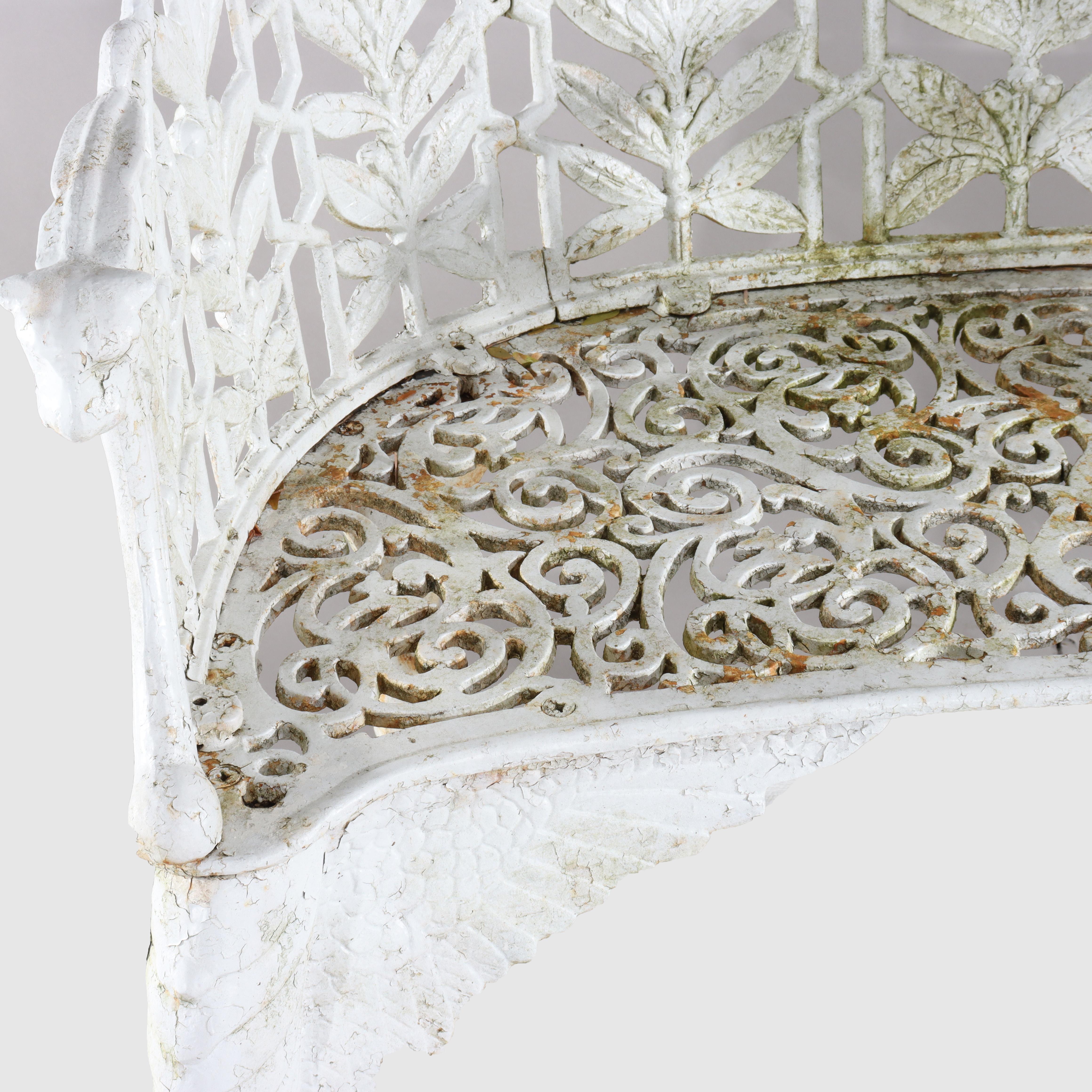 Antica panchina da giardino in ghisa Caolbrookdale a forma di felce C1890 in vendita 2