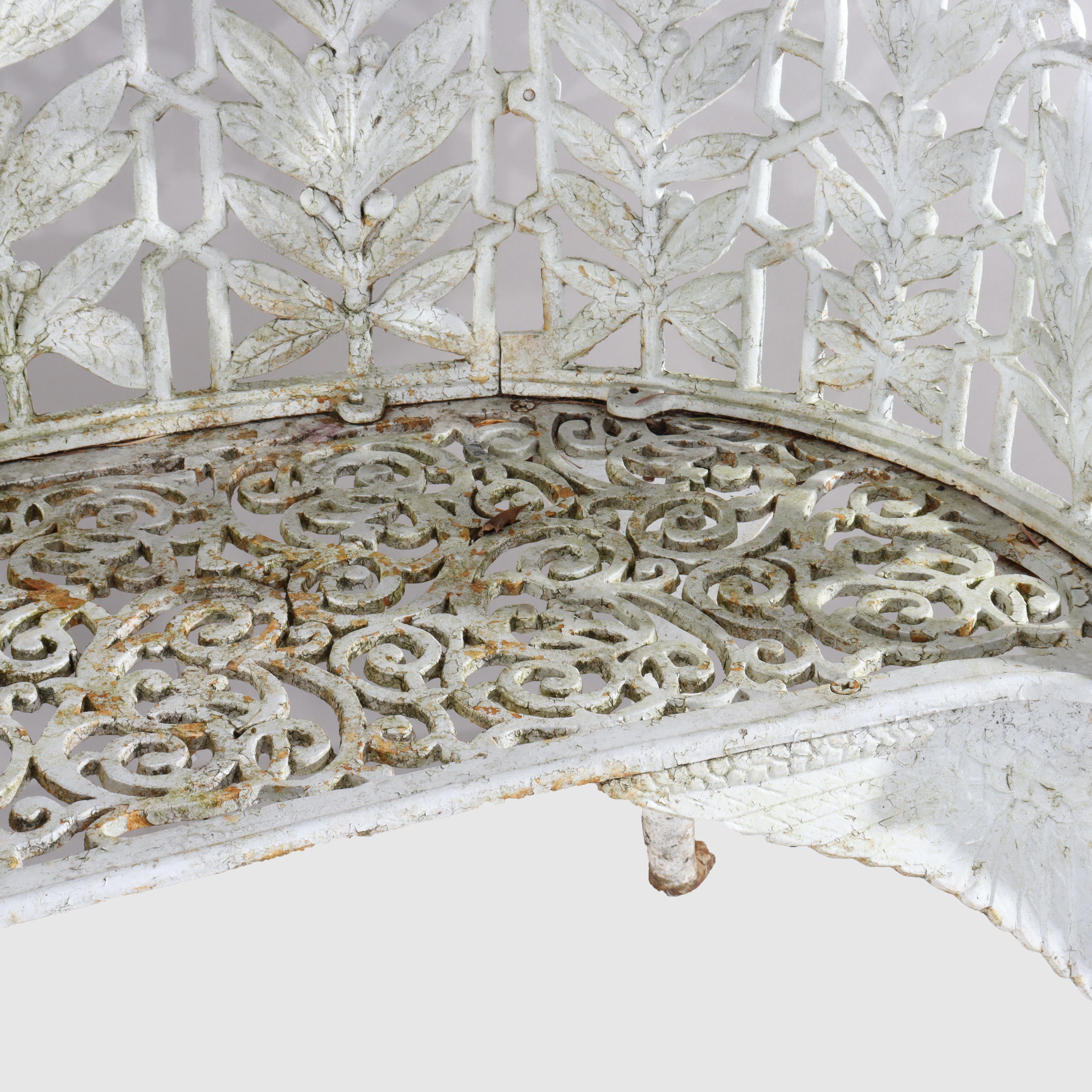 Antica panchina da giardino in ghisa Caolbrookdale a forma di felce C1890 in vendita 3