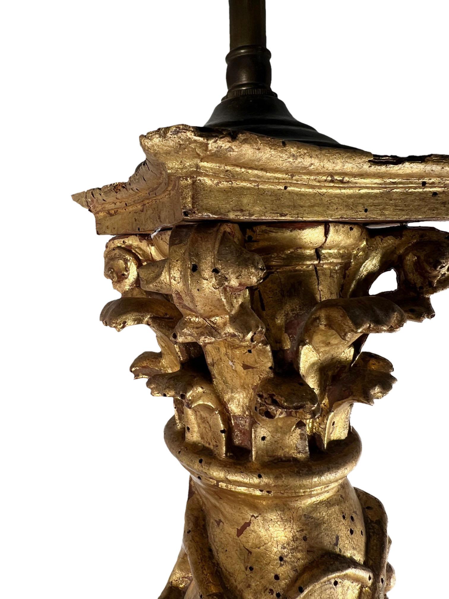 Late 18th Century Antique Capitals Made Into Lamps For Sale