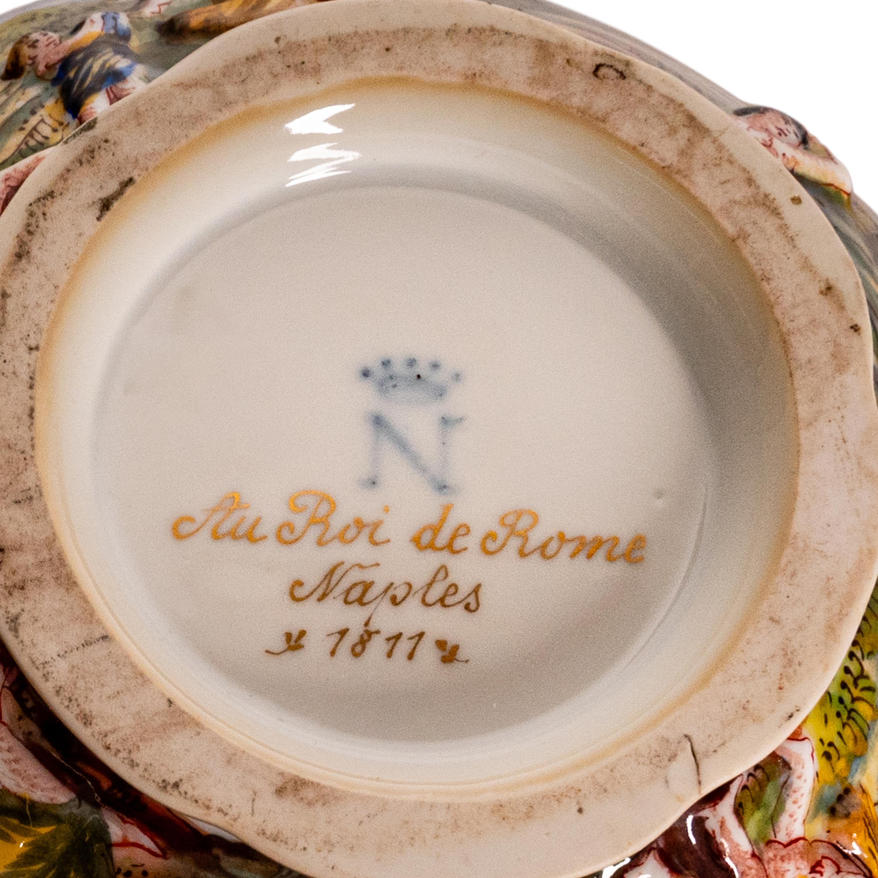 Antique Capodimonte Porcelain 215 Piece Dinner Service Napoleon 