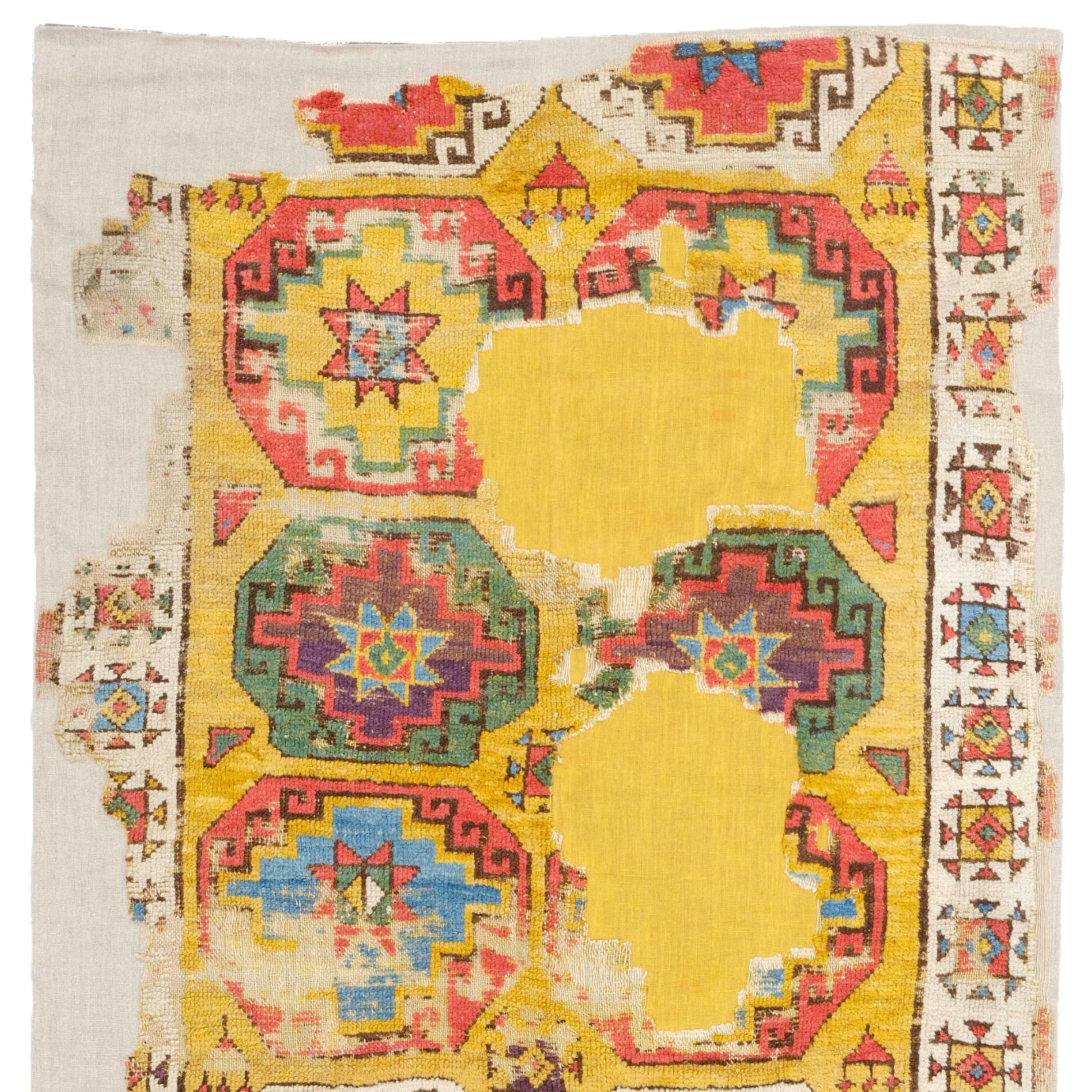 Turkish Antique Cappadocia Fragment - Late 18th Century Central, Anatolian Rug For Sale