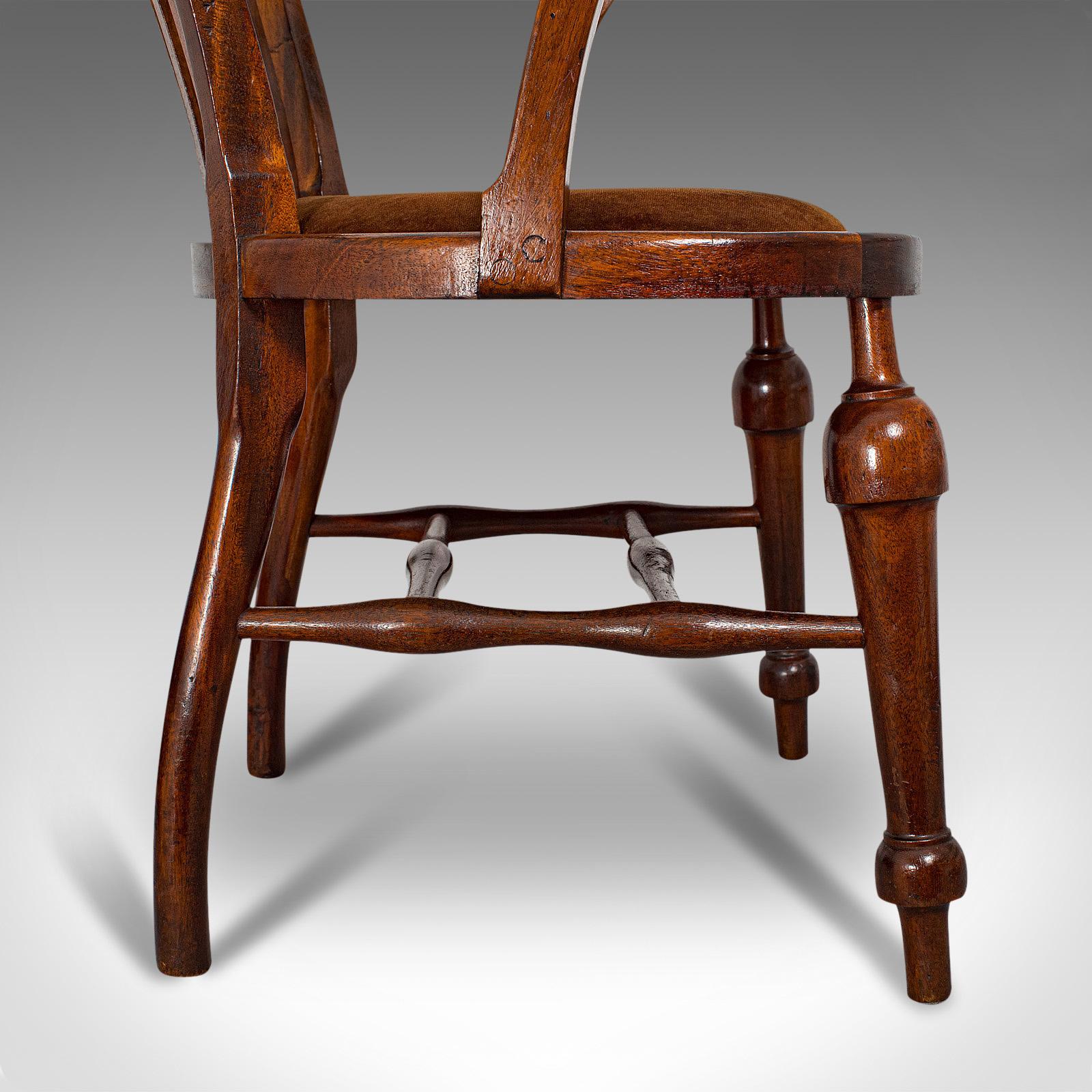 Antique Captain's Chair, English, Mahogany, Armchair, Seat, Edwardian circa 1910 7